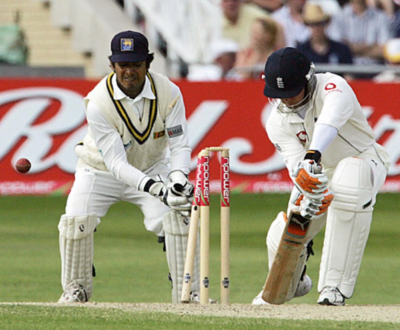Geraint Jones is bowled by none other than Muttiah Muralitharan, England v Sri Lanka, 3rd Test, Trent Bridge, June 5, 2006