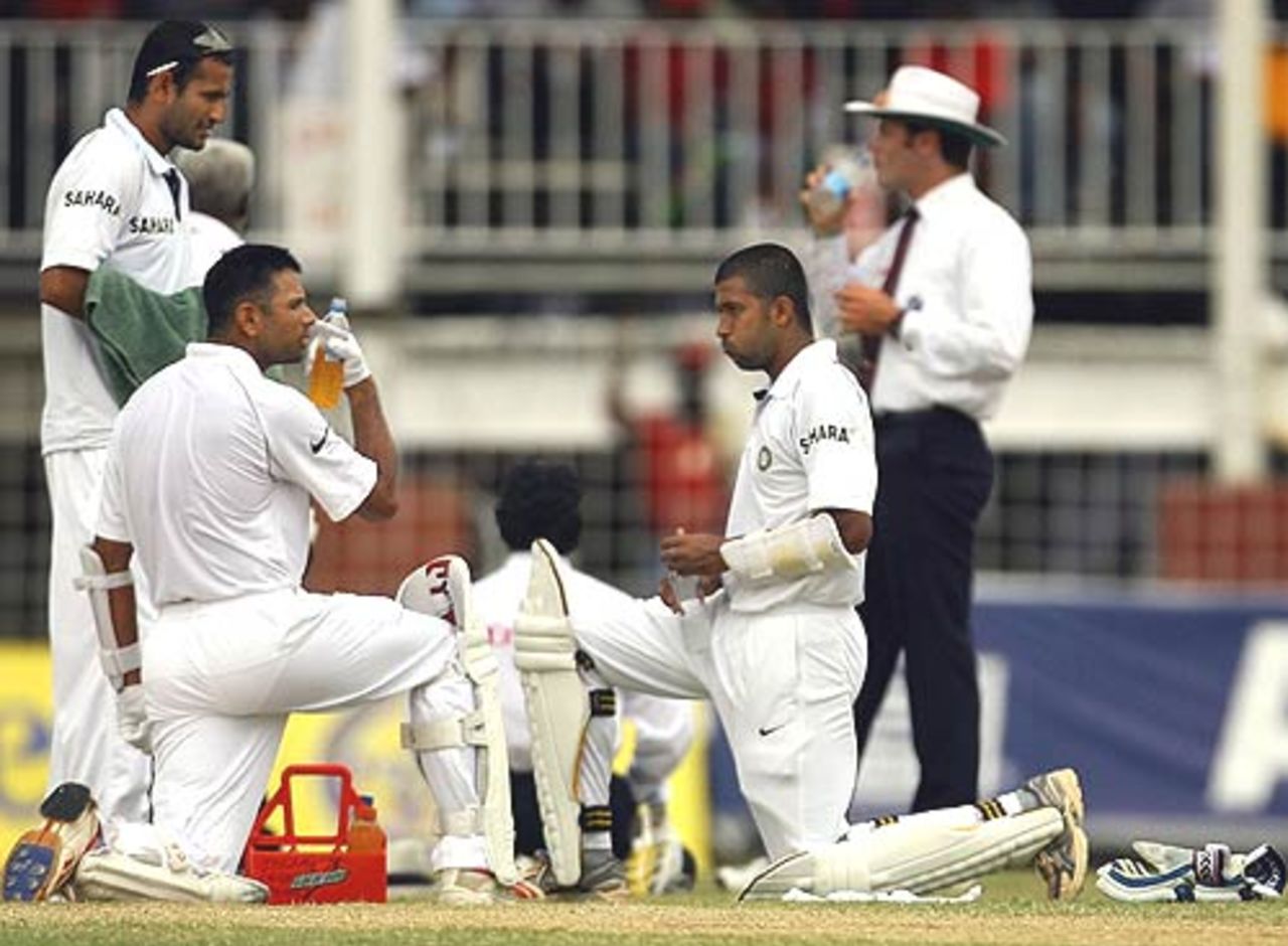 Rahul Dravid and Wasim Jaffer get together for some drinks, West Indies v India, 1st Test, Antigua, 4th day, June 5, 2006