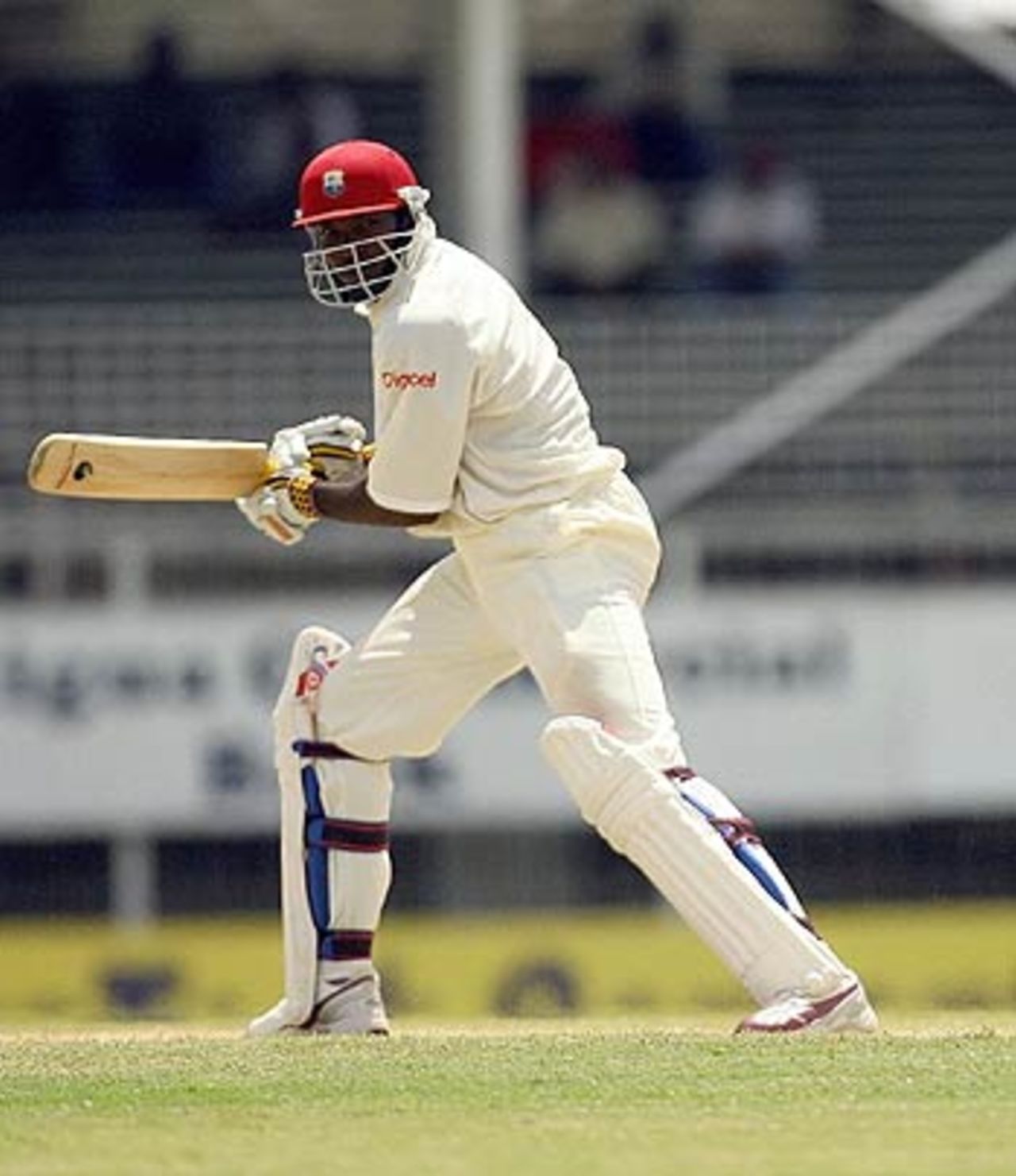 Chris Gayle glances the ball on the off side, West Indies v India, 1st Test, Antigua, 5th day, June 6, 2006