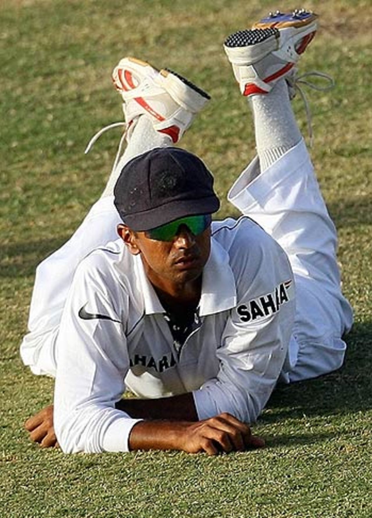 An edge evades Rahul Dravid in the dying moments, West Indies v India, 1st Test, Antigua, 5th day, June 6, 2006