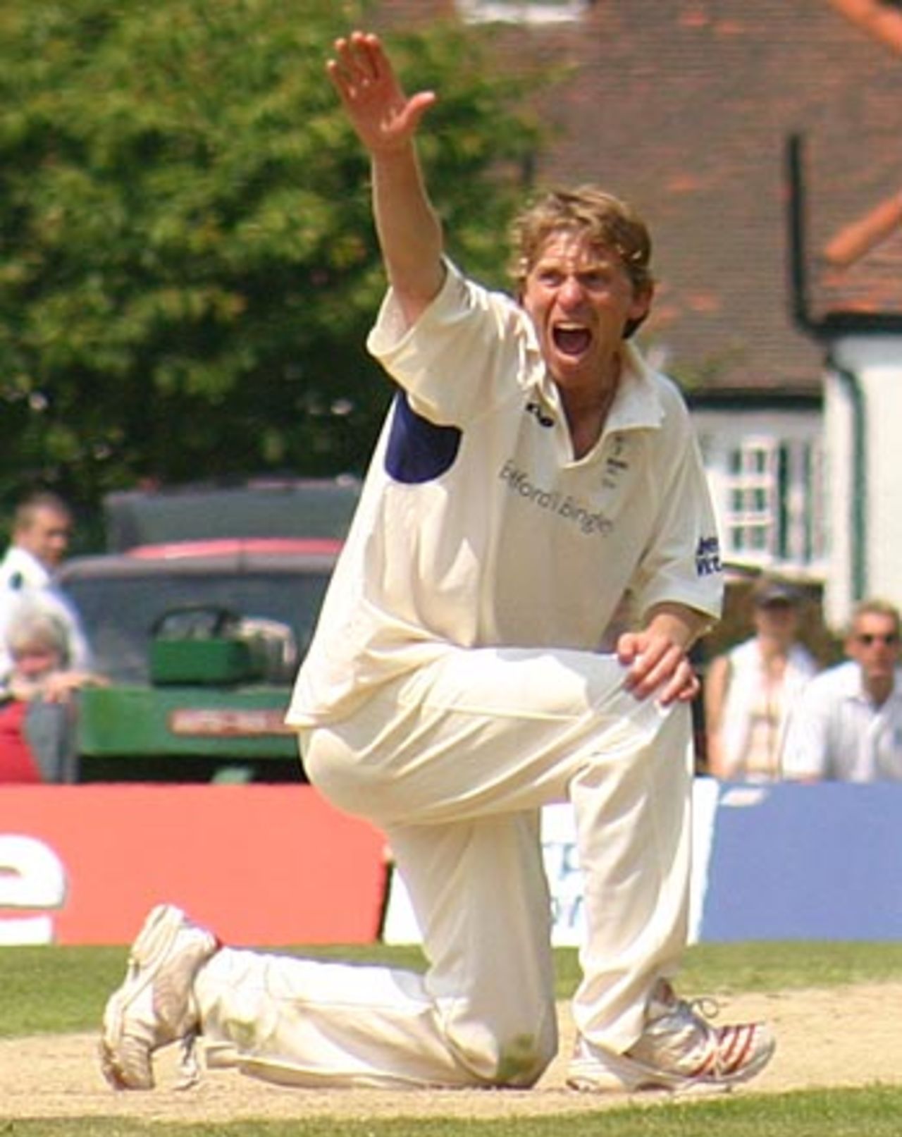 Richard Dawson roars an appeal ... in vain, Middlesex v Yorkshire, Southgate, June 8, 2006