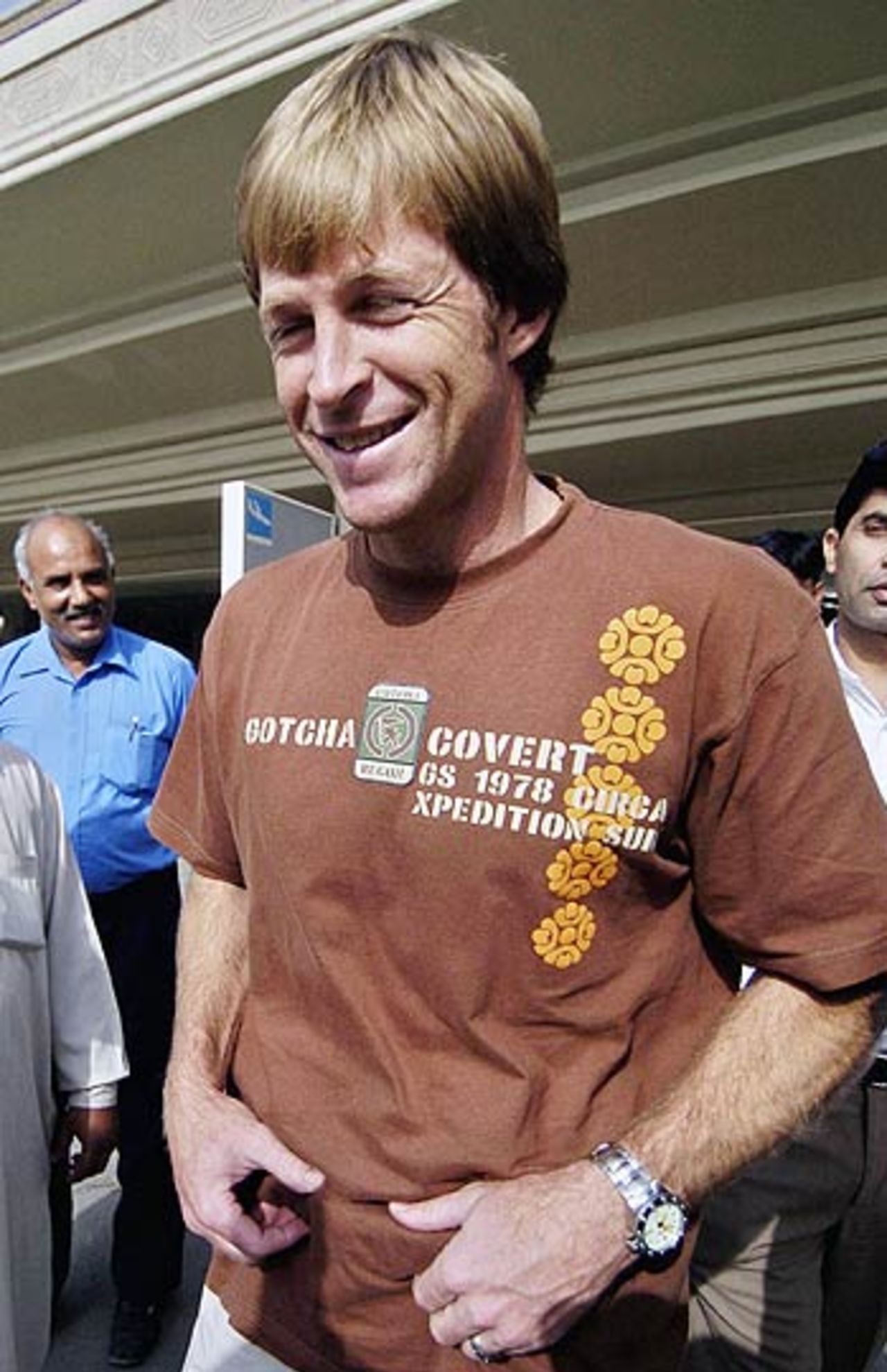 Jonty Rhodes arrives at Lahore airport, Lahore, June 10, 2006
