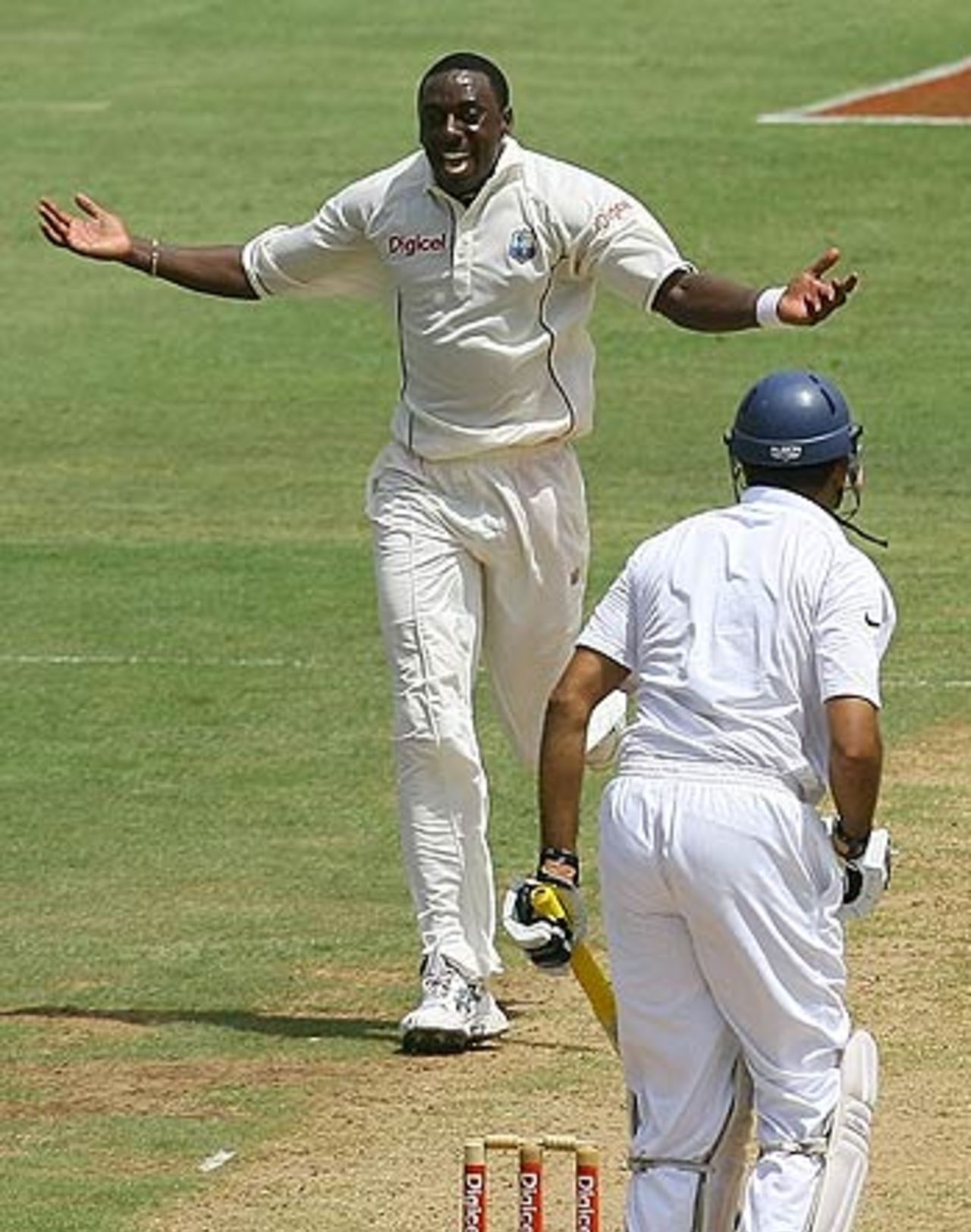 Pedro Collins removed Wasim Jaffer for 43, West Indies v India, 2nd Test, St Lucia, June 10, 2006