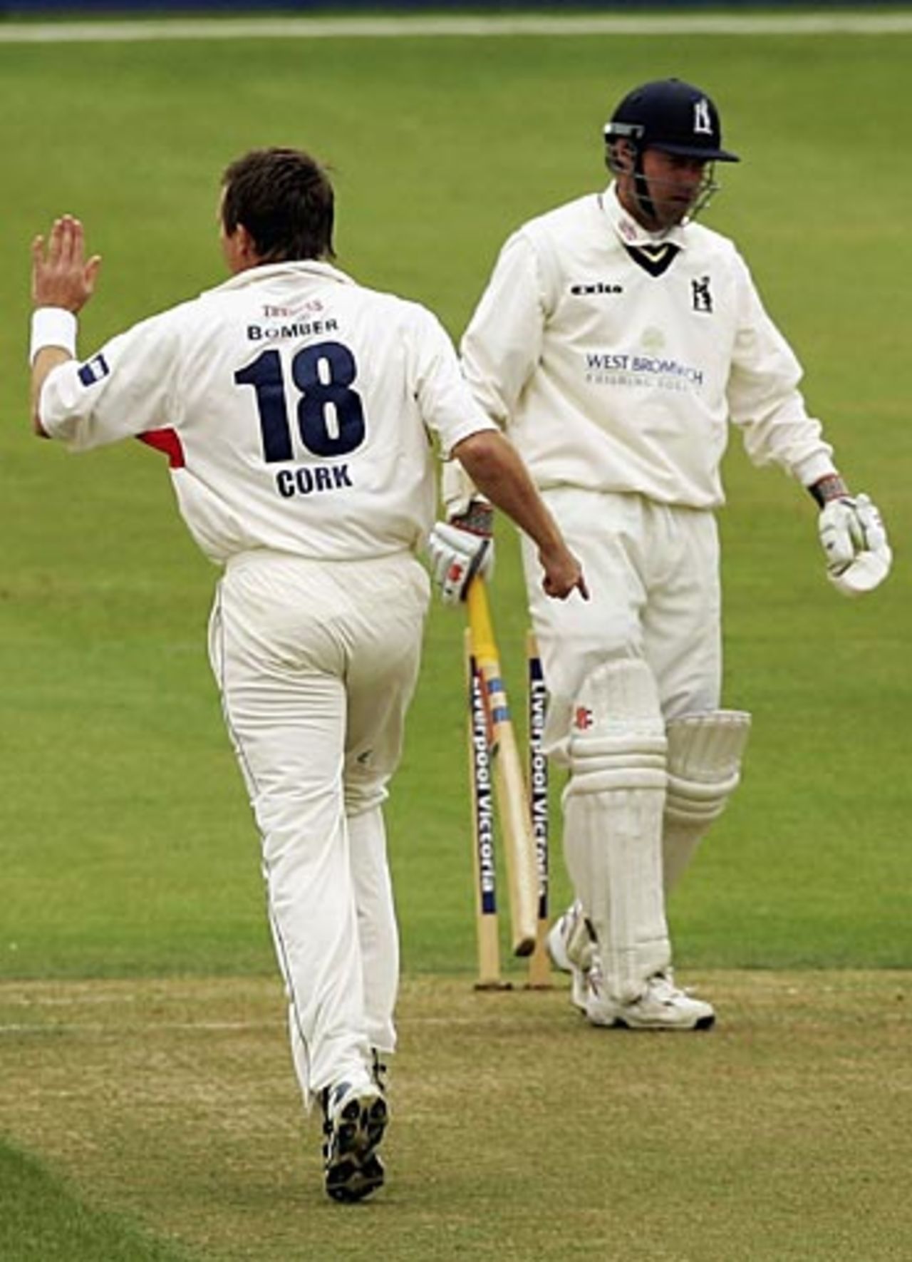 Dominic Cork celebrates the wicket of Nick Knight, Warwickshire v Lancashire, County Championship, Edgbaston, June 14, 2006