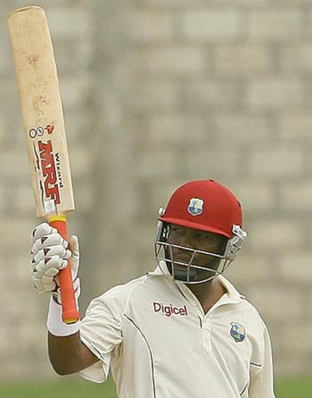 Test century number 32 for Brian Lara, West Indies v India, 2nd Test, St Lucia, 5th day, June 14, 2006