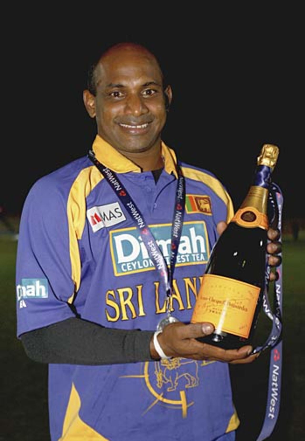 Sanath Jayasuriya with his Man-of-the-Match award, England v Sri Lanka, Twenty20, Southampton, June 15, 2006