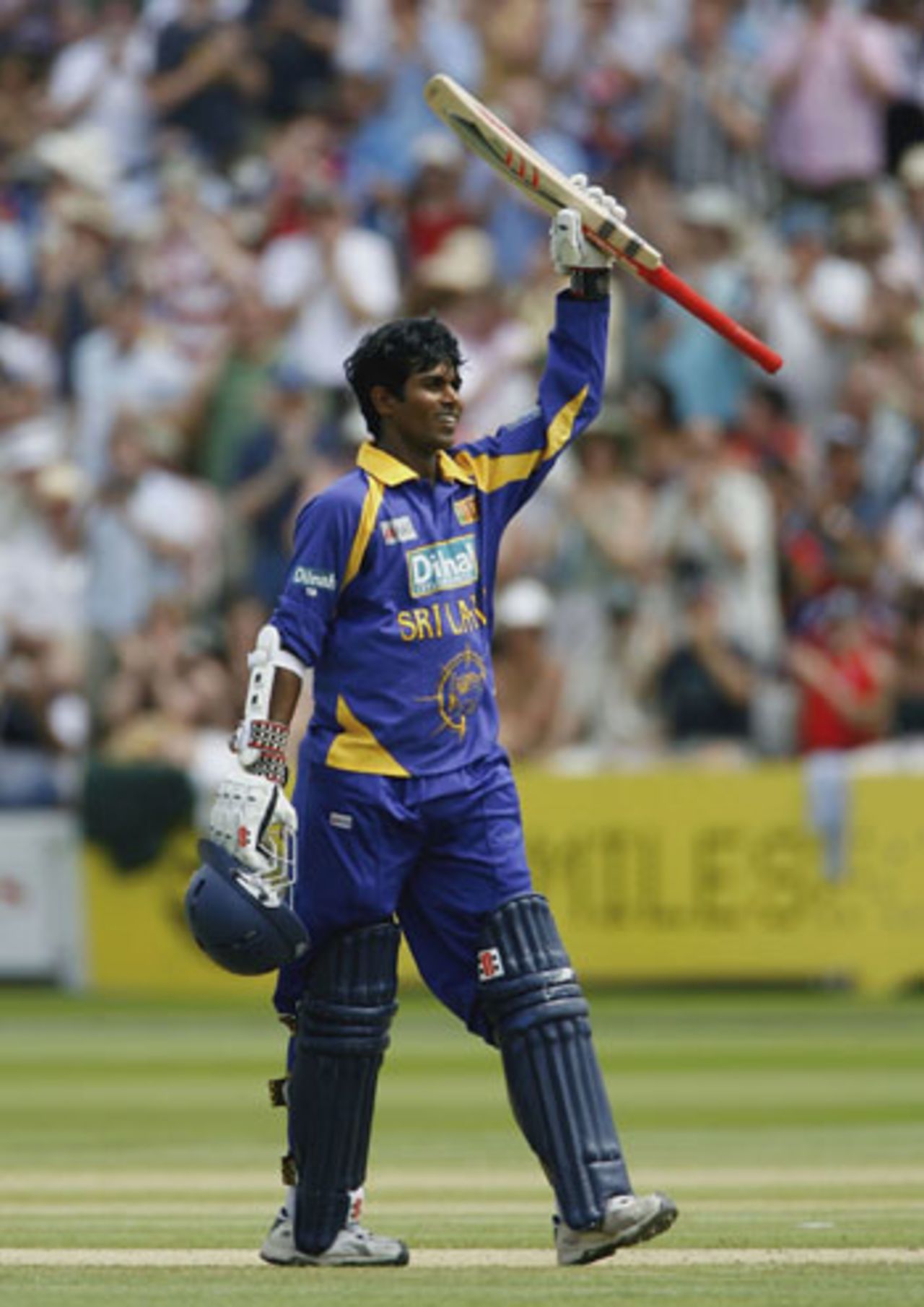 Upul Tharanga celebrates his third one-day century which held the Sri Lanka innings together, England v Sri Lanka, 1st ODI, Lord's, June 17, 2006