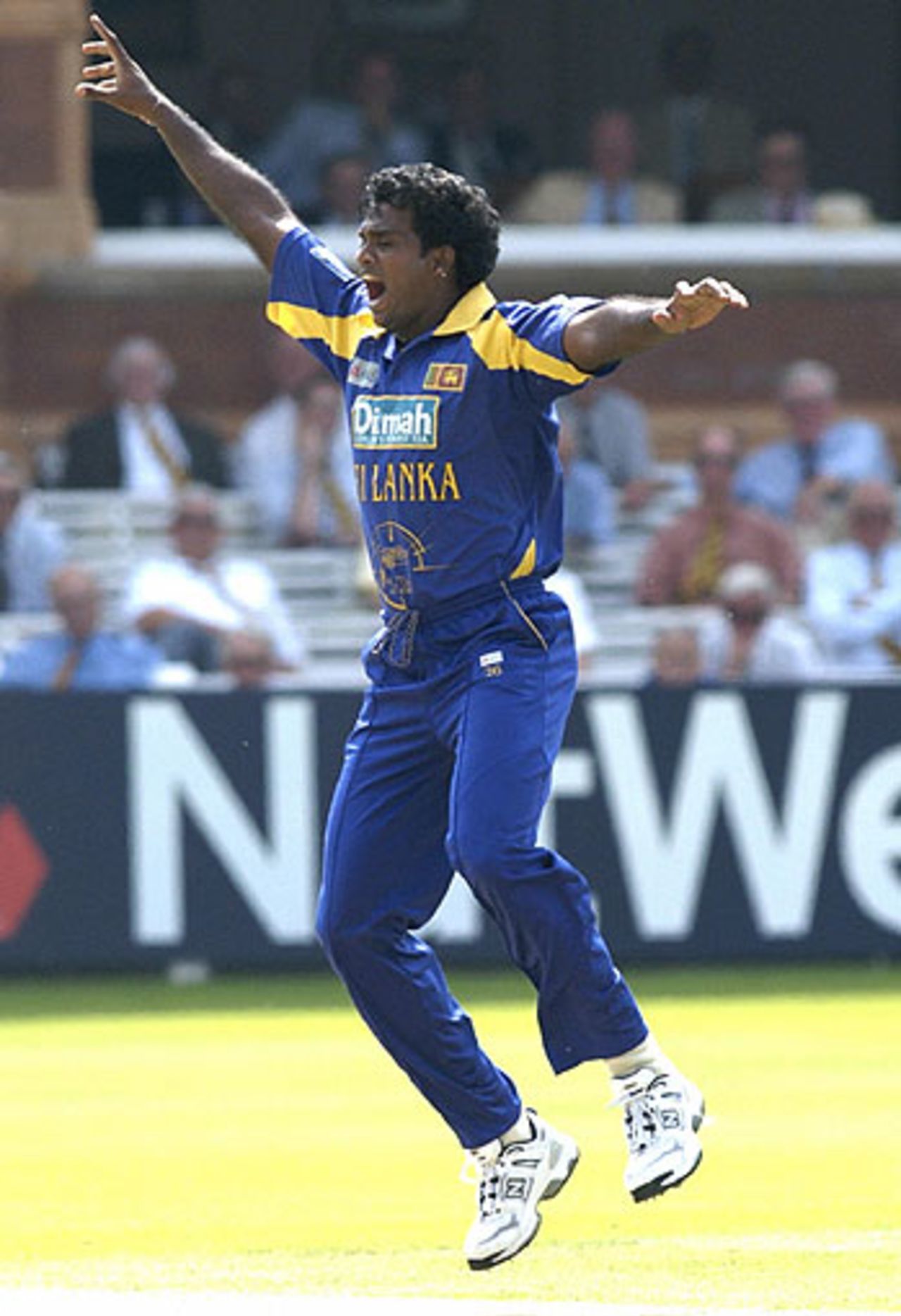 Dilhara Fernando celebrates the wicket of Andrew Strauss, England v Sri Lanka, 1st ODI, Lord's, June 17, 2006