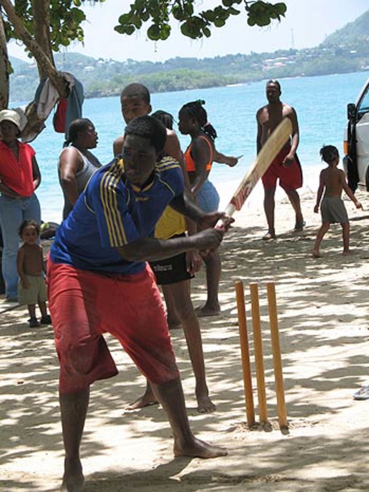 Cricket by the beach in Barbados, Barbados, June 17, 2006