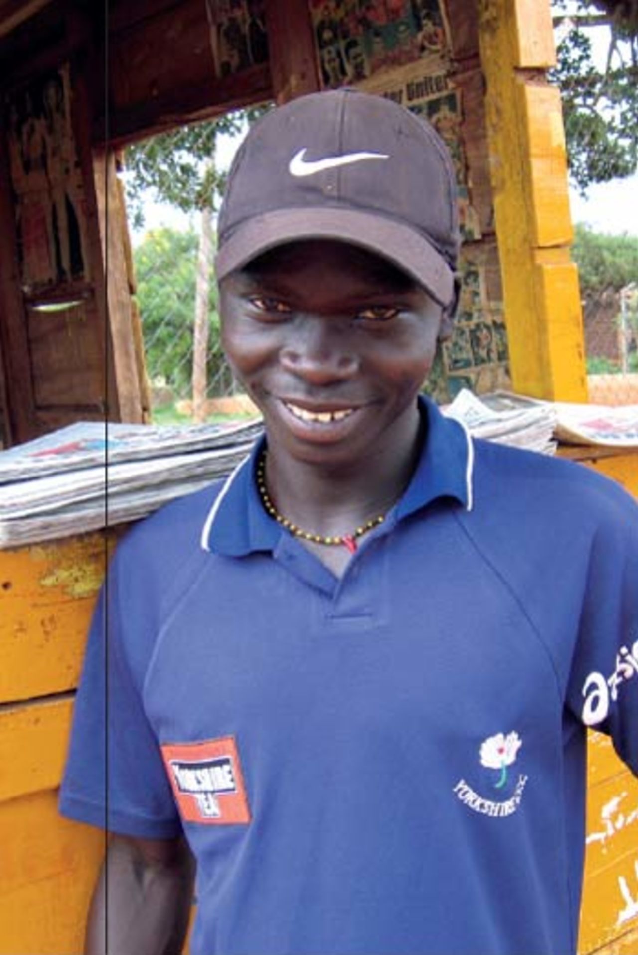 A young Ugandan boy in a Yorkshire shirt, June 2006