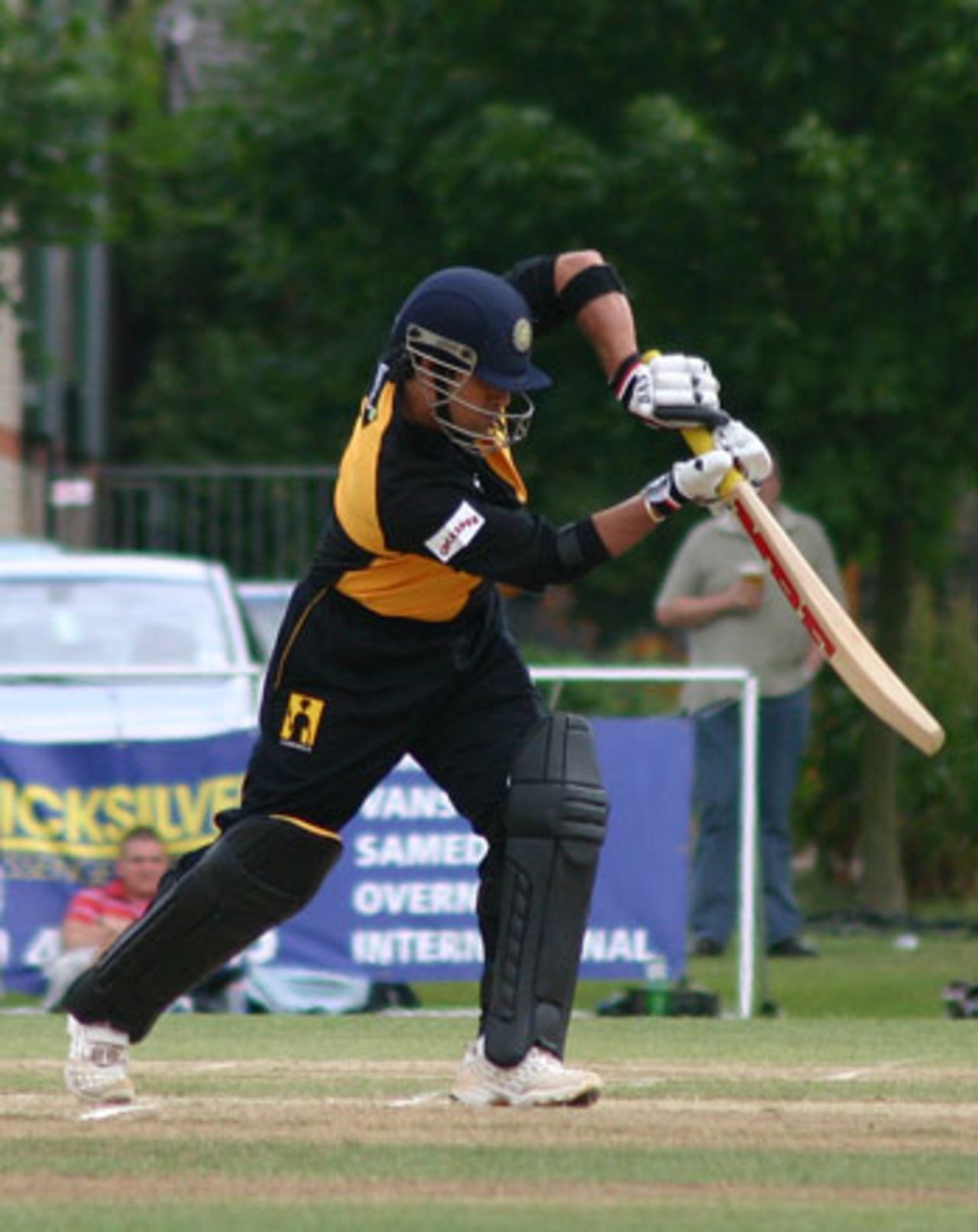 Sachin at his best, classically driving down the ground during his 155, Cambridge University v Lashings World XI, Fenner's, June 21, 2006