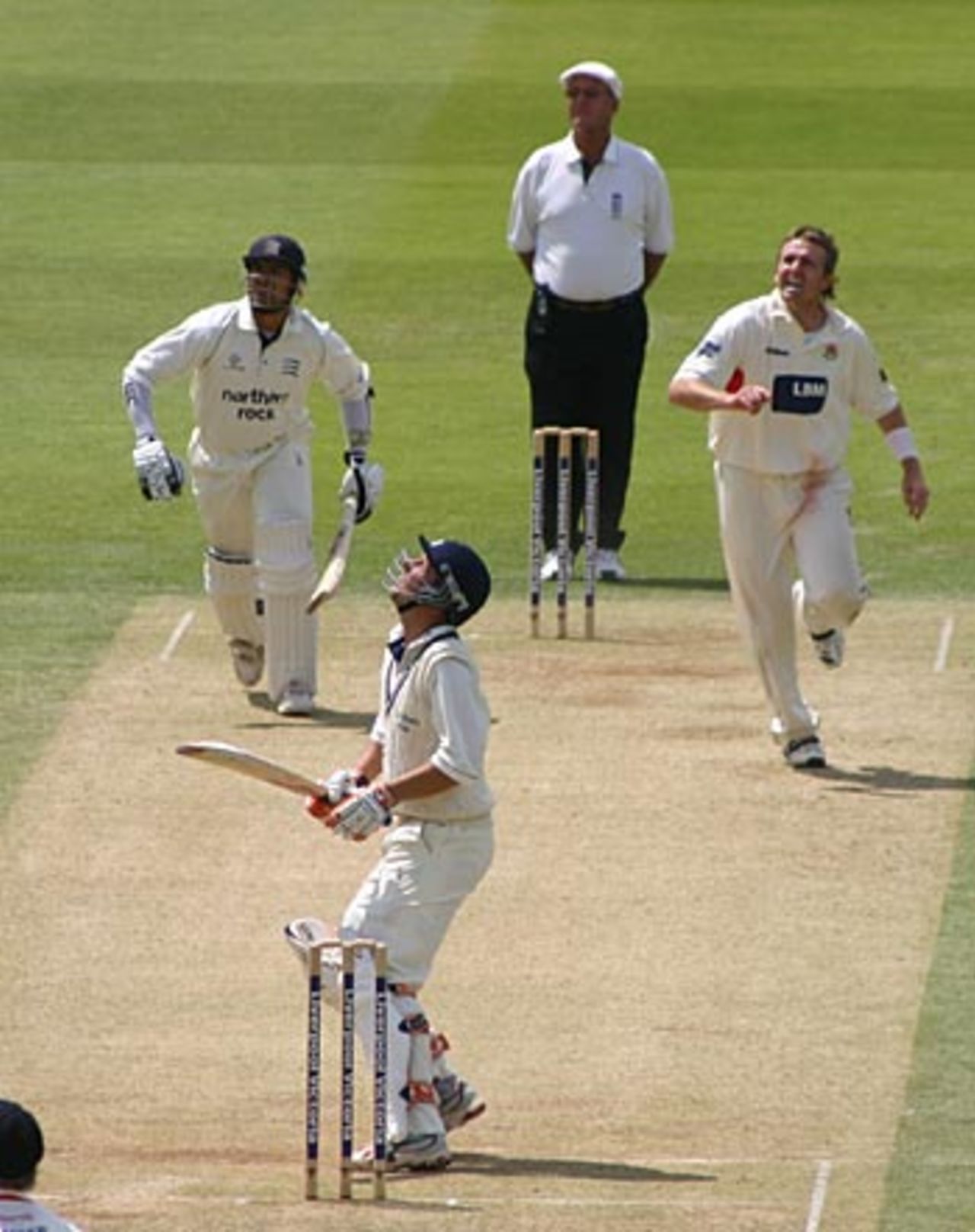 Ed Smith top edges Dominic Cork between fielders, Middlesex v Lancashire, Lord's, June 23, 2006