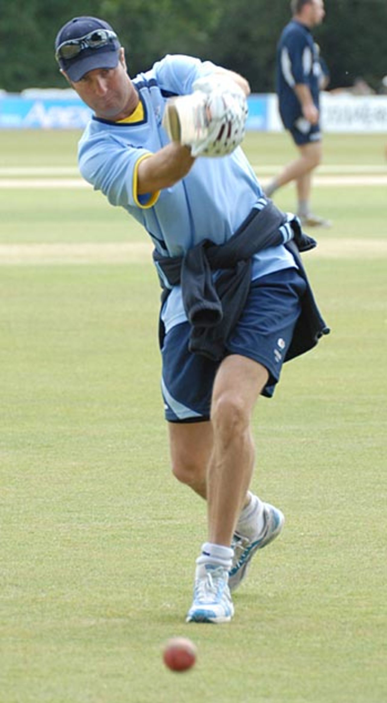 Michael Vaughan warms-up ahead of the third day's play - he batted at No. 7 and was out for 4, Sussex v Yorkshire, Arundel, June 23, 2006