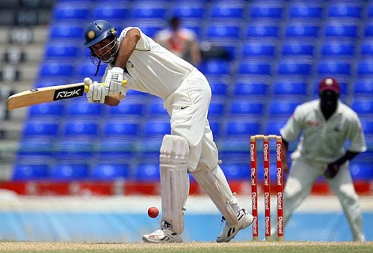 VVS Laxman flicks on the leg side, West Indies v India, 3rd Test, St Kitts, 4th day, June 25, 2006