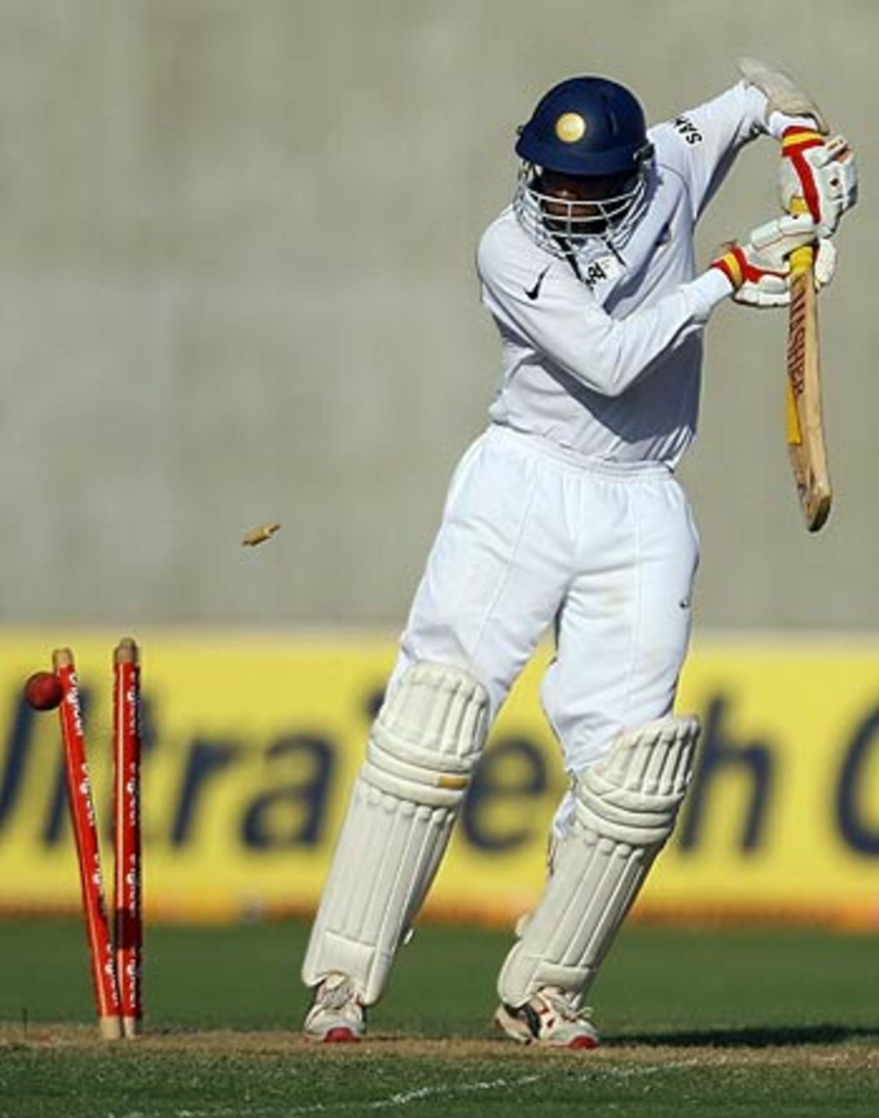 Anil Kumble plays on for the umpteenth time in the series, West Indies v India, 4th Test, Jamaica, 1st day, June 30, 2006