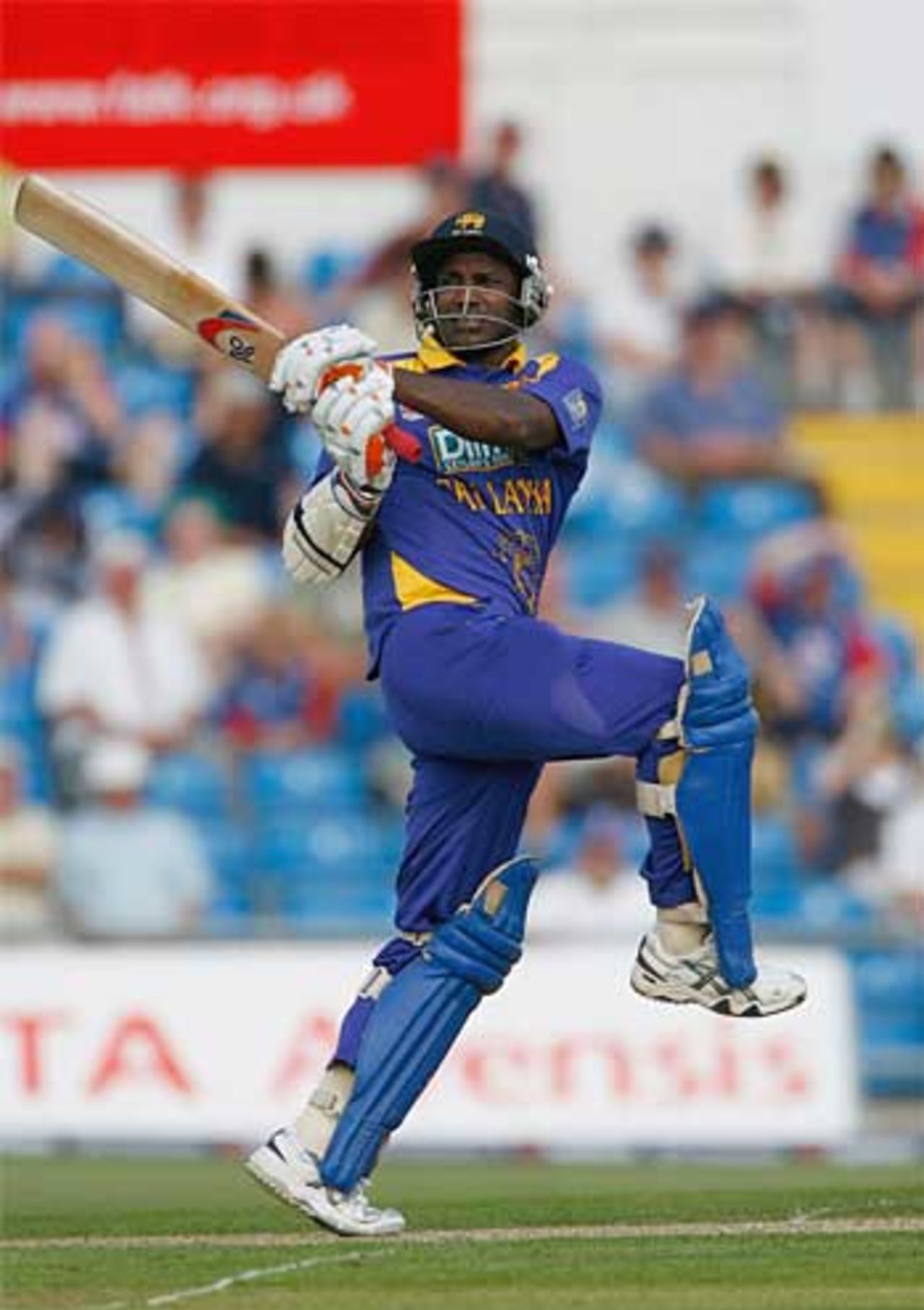 Sanath Jayasuriya hits out on his way to a 72-ball ton, England v Sri Lanka, 5th ODI, Headingley, July 1, 2006