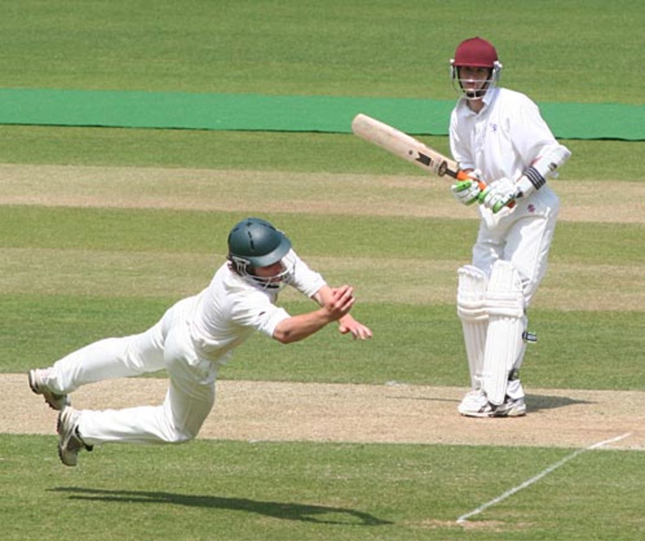 Harrow's captain George Harper survives despite acrobatics at short leg, Eton v Harrow, Lord's, July 2, 2006