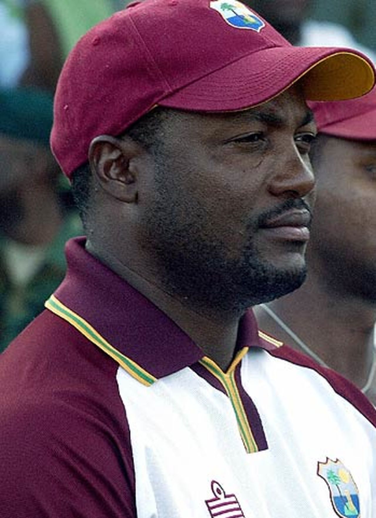 A disappointed Brian Lara at the presentation ceremony, West Indies v India, 4th Test, Jamaica, 3rd day, July 2, 2006