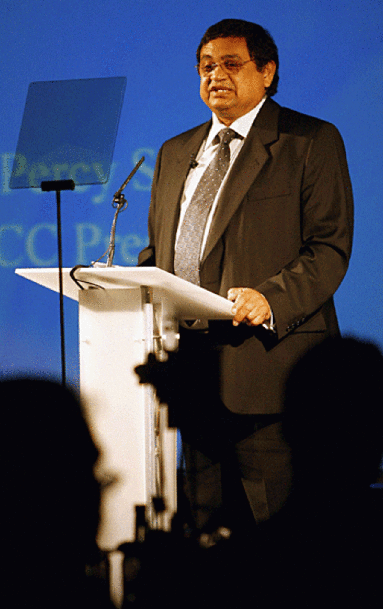 New ICC president Percy Sonn addresses the business forum at Lord's, July 7, 2006