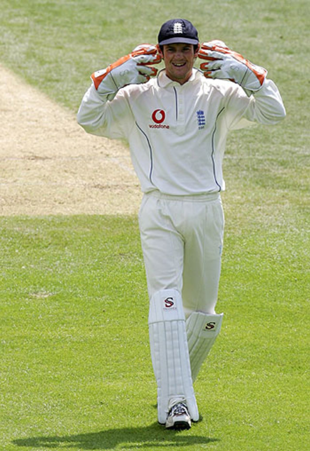 Chris Read signals to the dressing-room, England A v Pakistanis, July 8, 2006