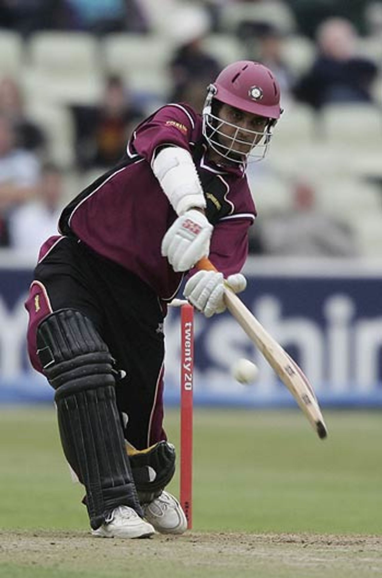 Sourav Ganguly hits over the top, Warwickshire v Northamptonshire, Twenty20 Cup, Birmingham, July 10, 2006