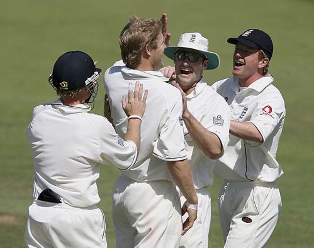Matthew Hoggard is mobbed after the early wicket on the third day, England v Pakistan, 1st Test, Lord's, July 15, 2006