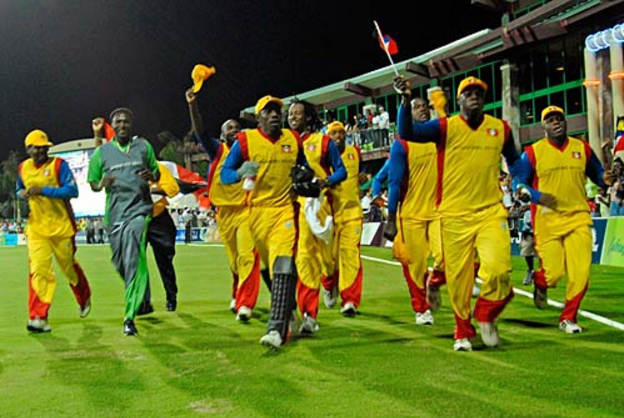 A lap of honour by Antigua after their win, Antigua v St Lucia, Stanford 20/20, St. Johns, July 19, 2006