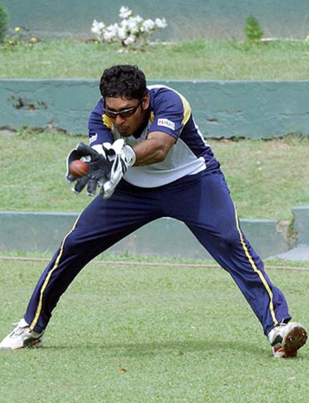 Kumar Sangakkara hones his wicketkeeping skills, Colombo, July 21, 2006