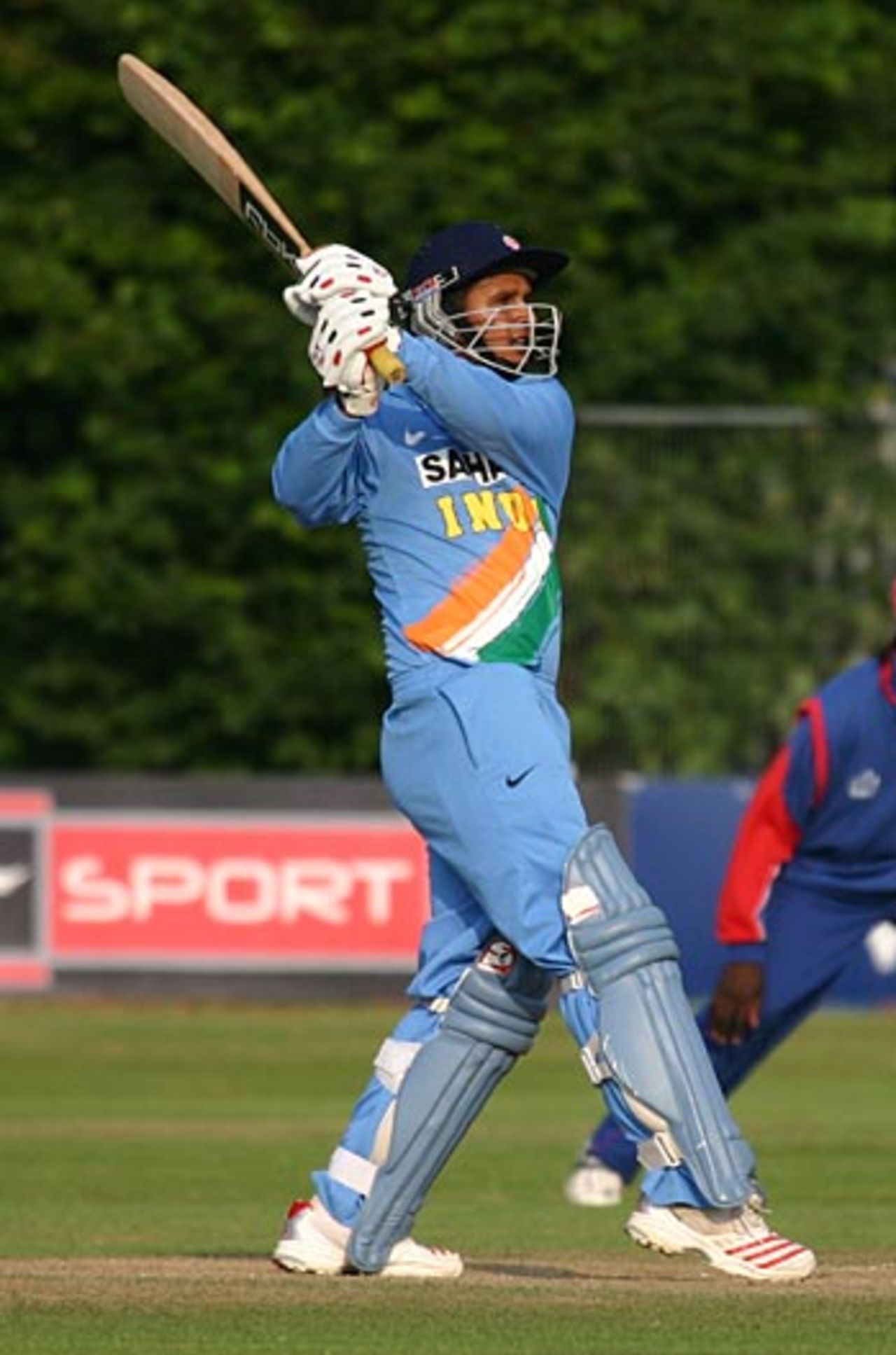 Parvez Aziz smacks one back past the bowler, England U-19 v India U-19, 3rd ODI, Cardiff, July 21, 2006