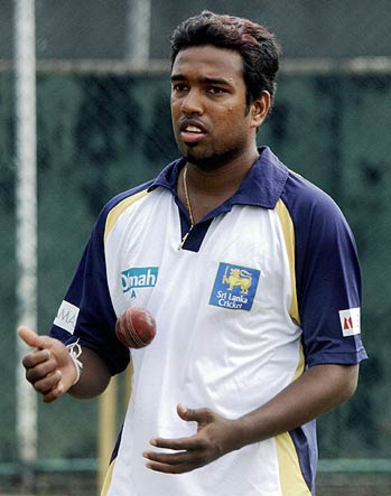 Malinga Bandara waits for his turn to bowl, Sinhalese Sports Club, Colombo, July 22, 2006