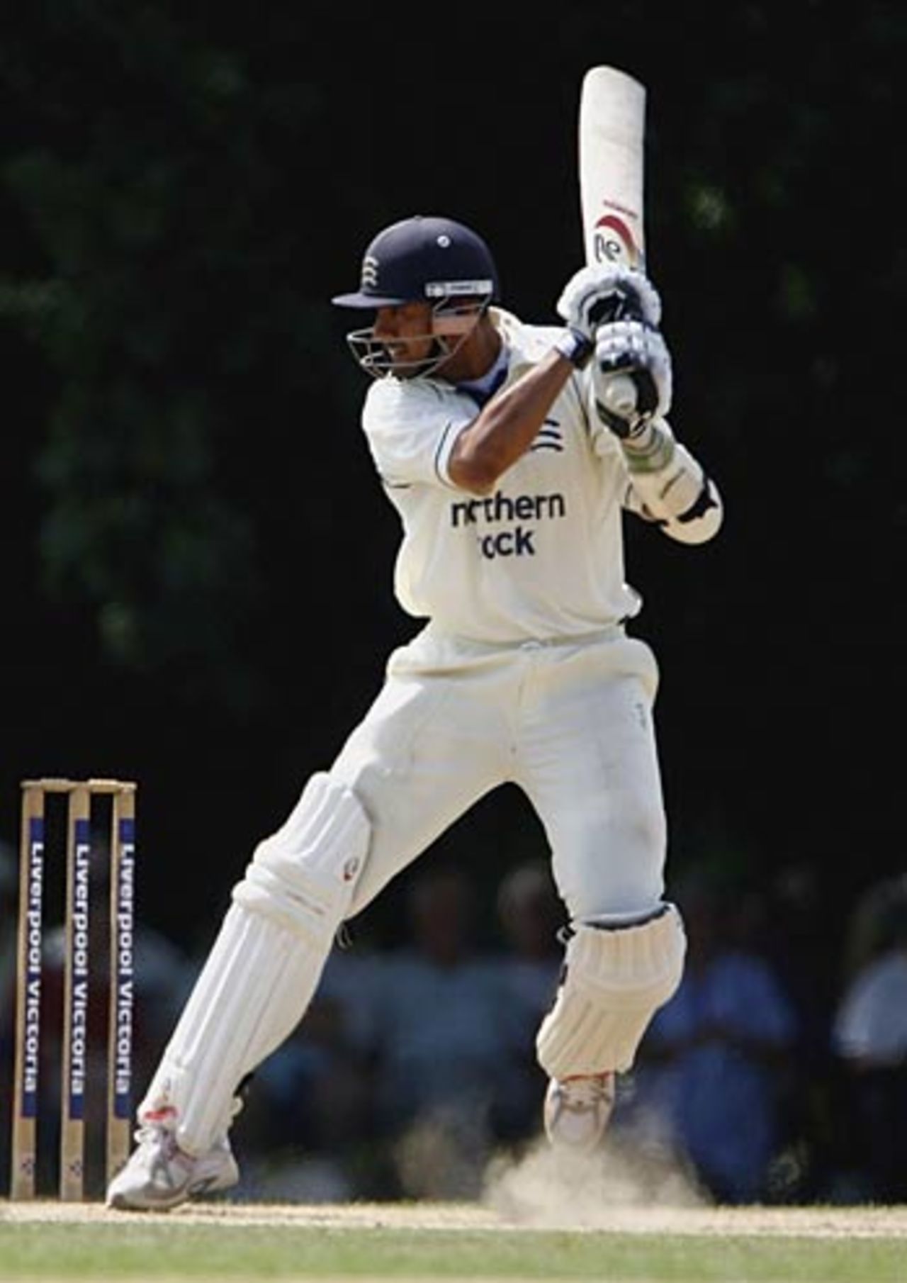 Owais Shah cuts before falling to Mushtaq Ahmed, Middlesex v Sussex, Southgate, County Championship, July 22, 2006