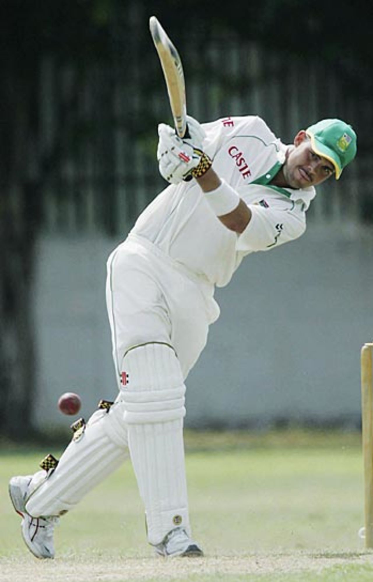 Jacques Rudolph comes down the track during his 157, President's XI v South Africans, Tour match, Colombo, July 22, 2006