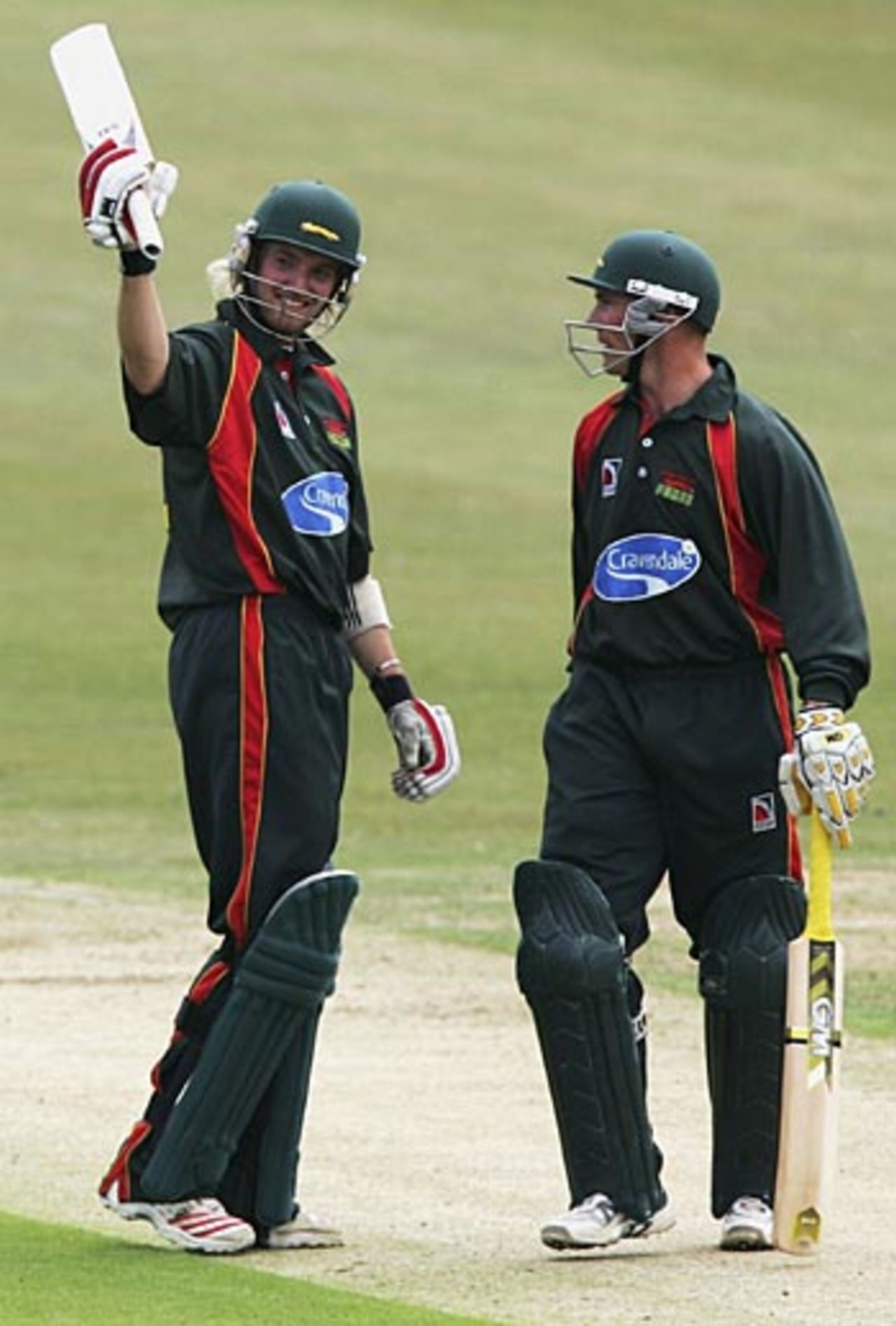 Paul Harrison celebrates his fifty. He later fell for 61, Yorkshire v Leicestershire, Pro40, Scarborough, July 23, 2006
