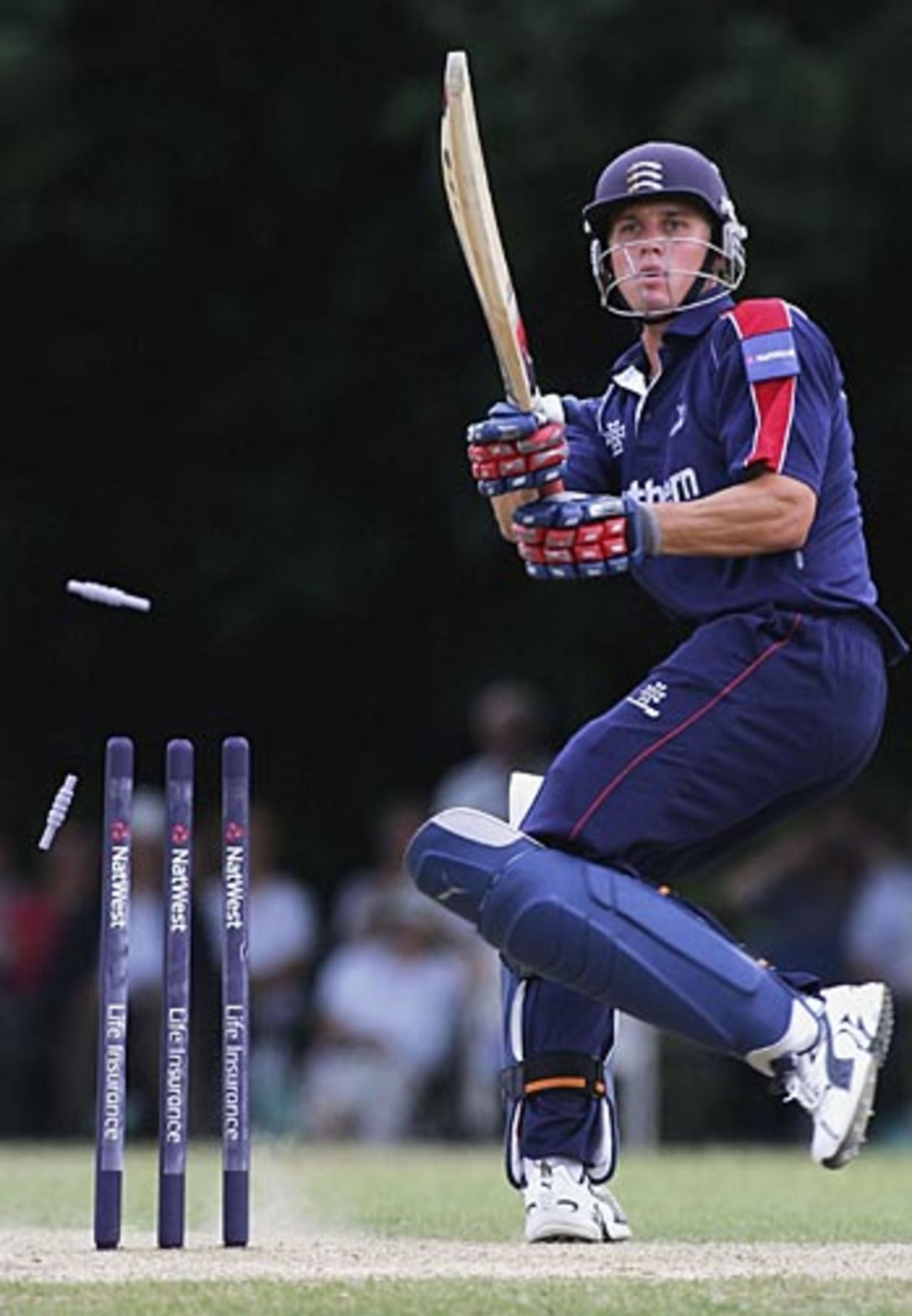 Nick Compton is comprehensively bowled, Middlesex v Glamorgan, Pro40, Southgate, July 23, 2006