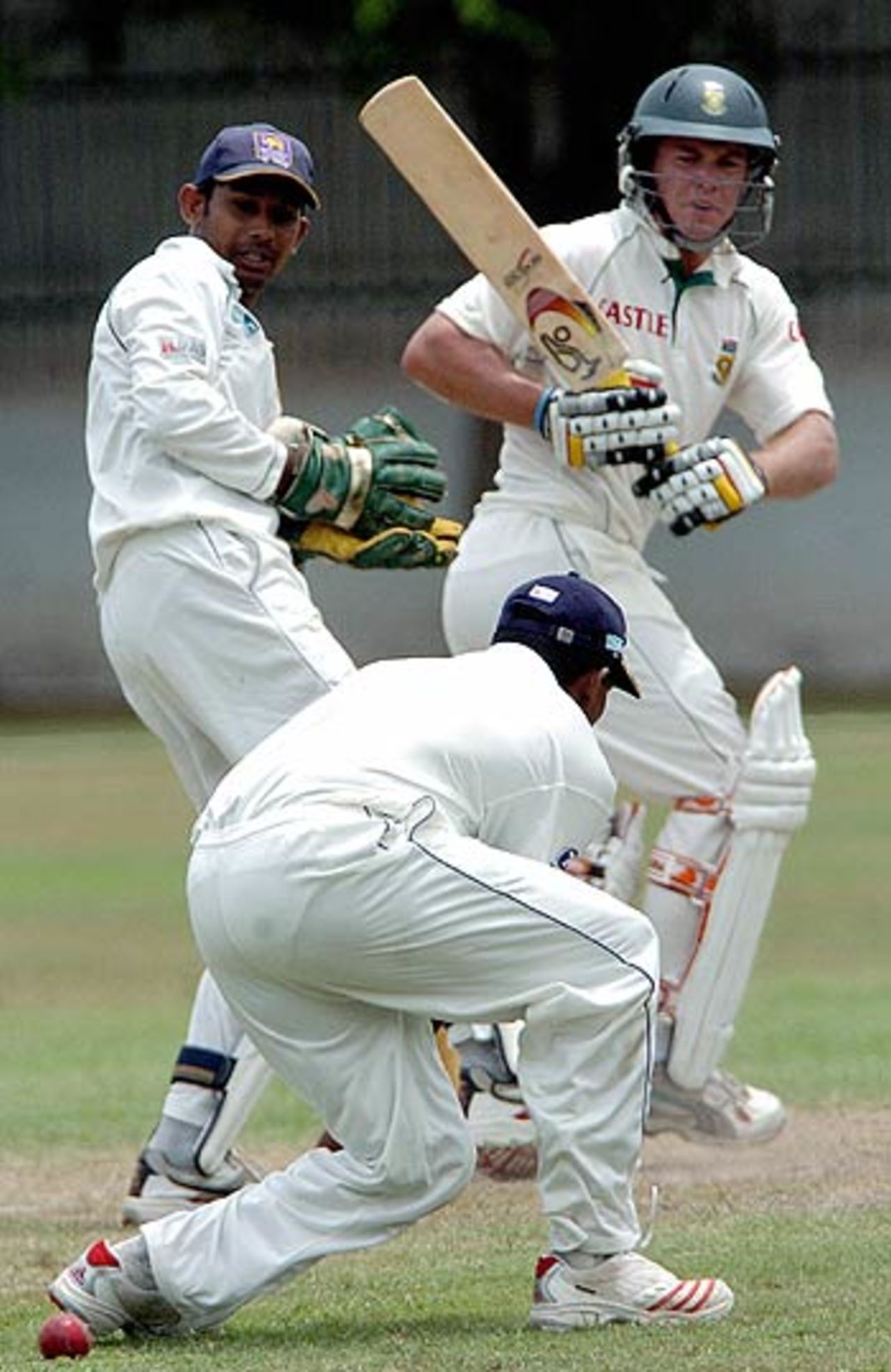 AB de Villiers watches Thilan Samaraweera drop a catch, President's XI v South Africans, Colombo, July 24, 2006