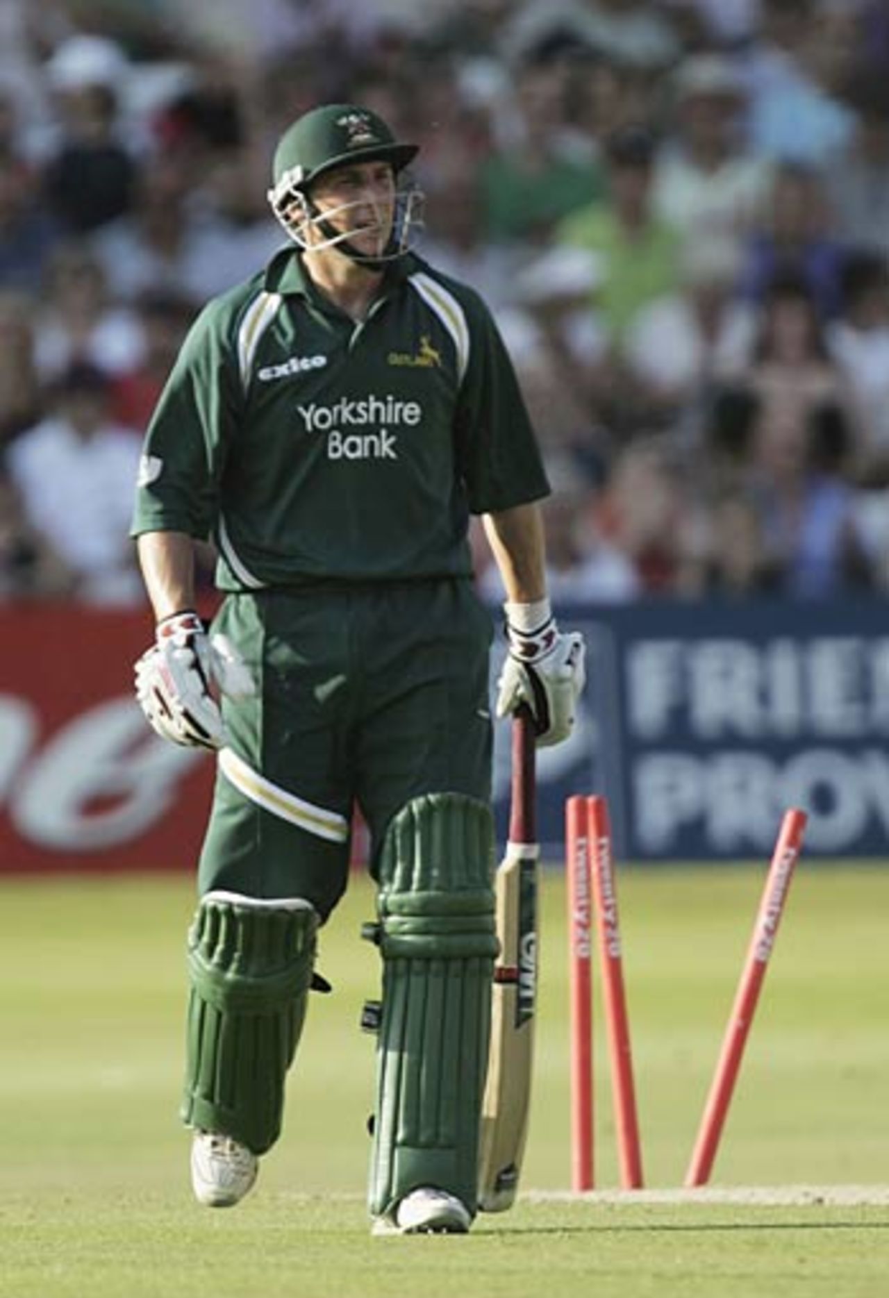 David Hussey leaves after being bowled for 71 which came off 34 balls, Nottinghamshire v Northamptonshire, Twenty20 Quarter-final, Trent Bridge, July 24, 2006