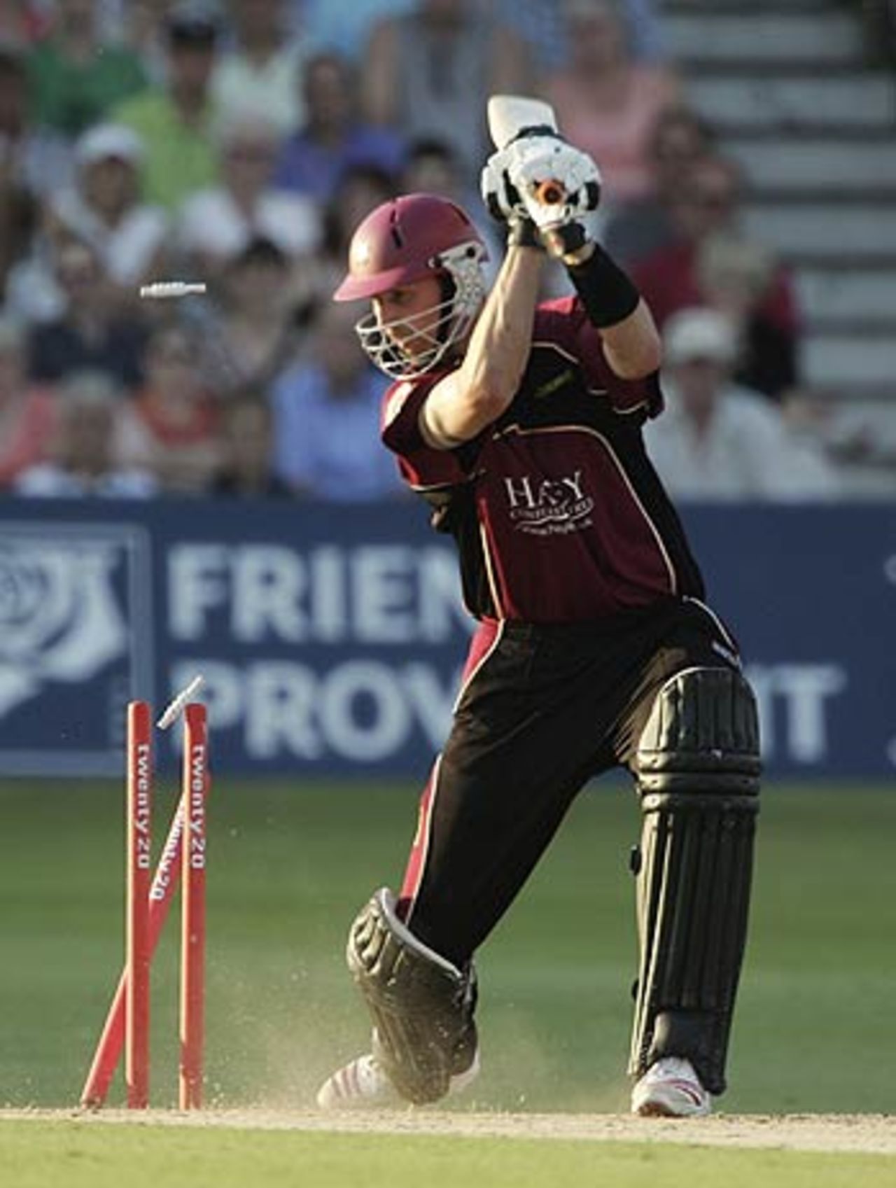 Ben Phillips has his off stump pushed back by Mark Ealham, Nottinghamshire v Northamptonshire, Twenty20 Quarter-final, Trent Bridge, July 24, 2006