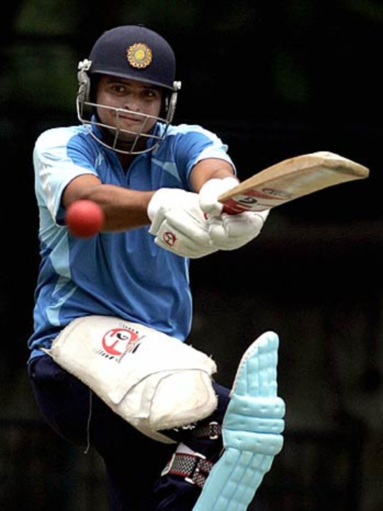 Suresh Raina in action at the National Cricket Academy, Bangalore, July 25, 2006