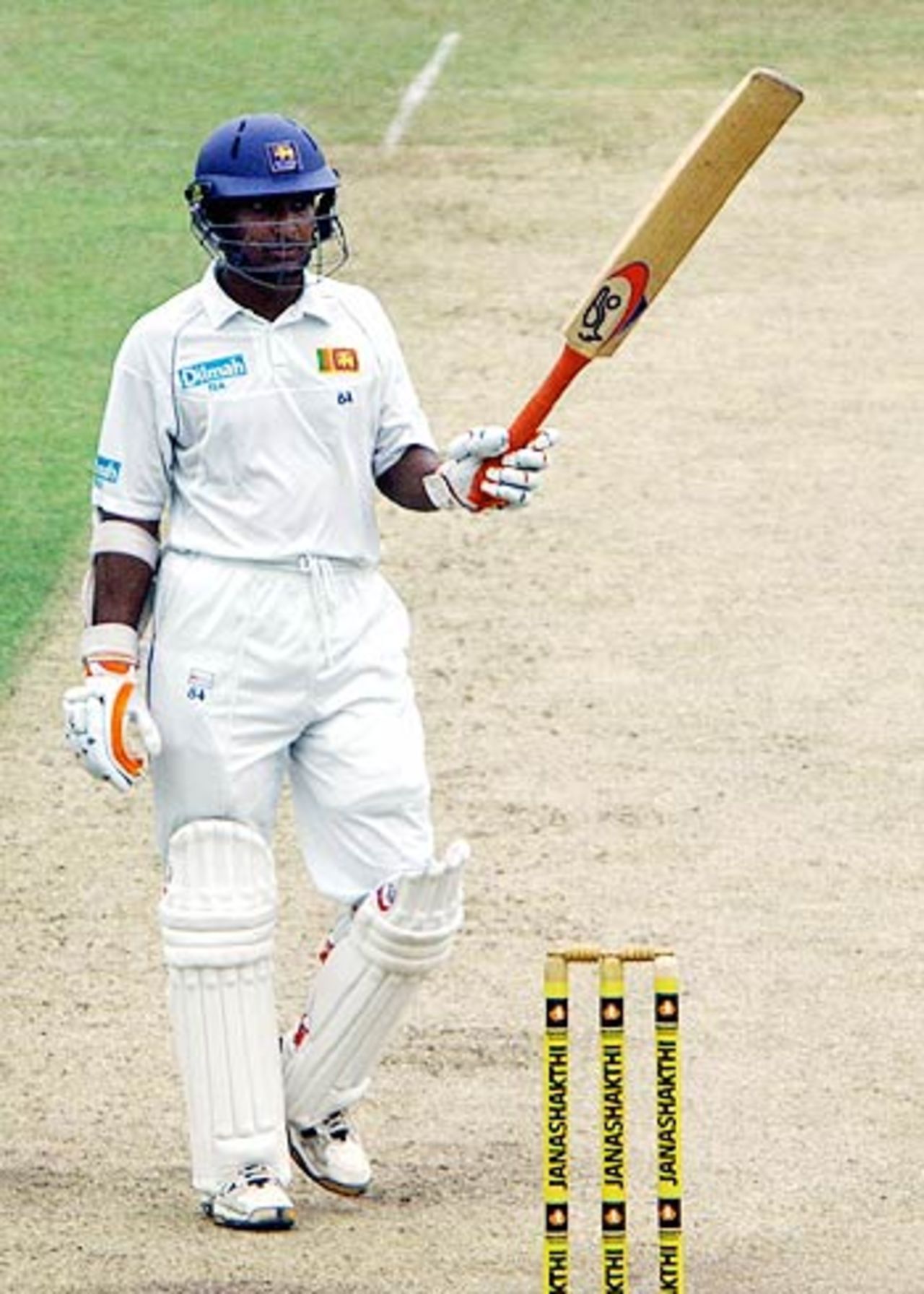 Kumar Sangakkara celebrates his fifty before stumps, Sri Lanka v South Africa, 1st Test, Sinhalese Sports Club, Colombo, 1st day
