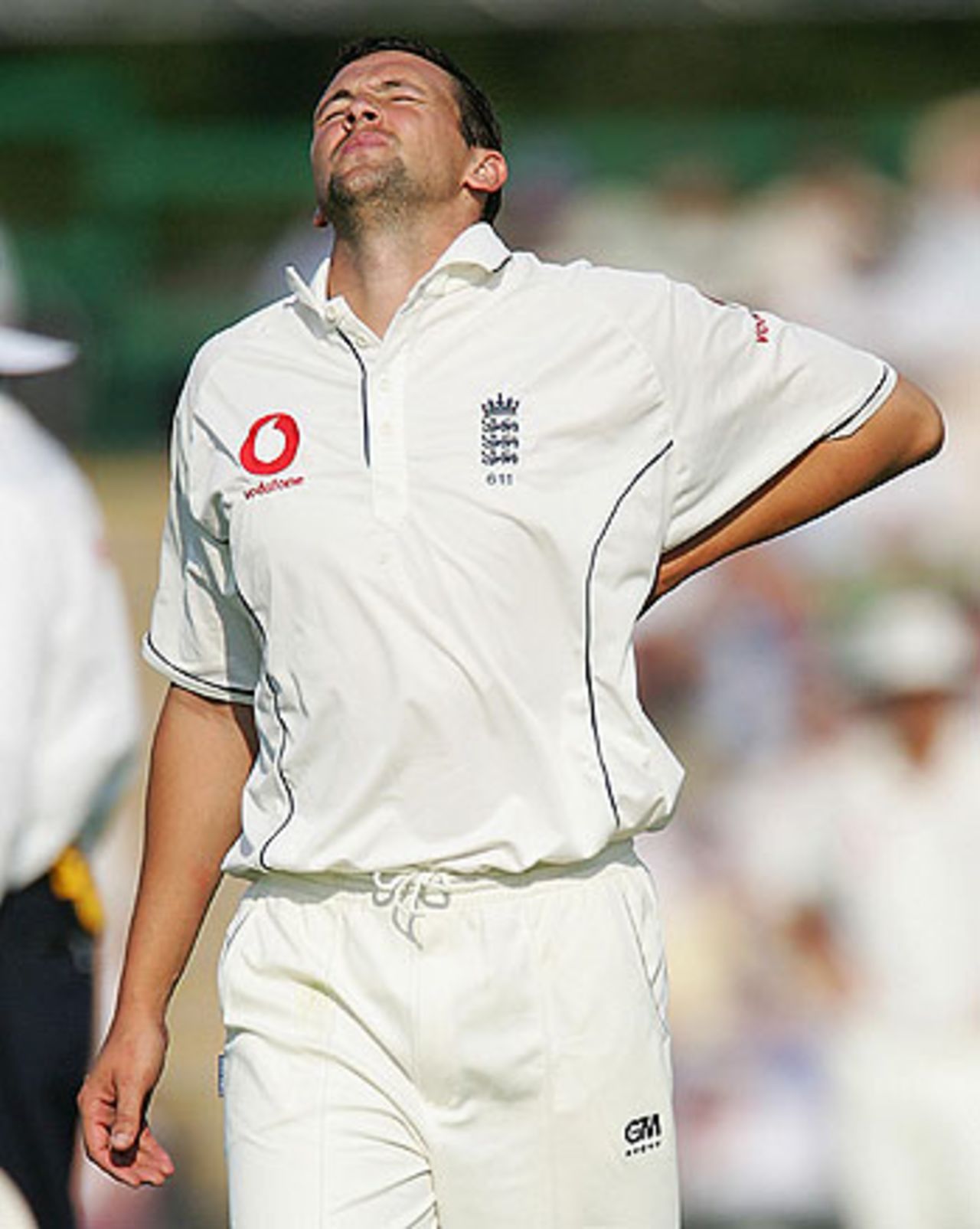 Steve Harmison left the field late on day two clutching his side