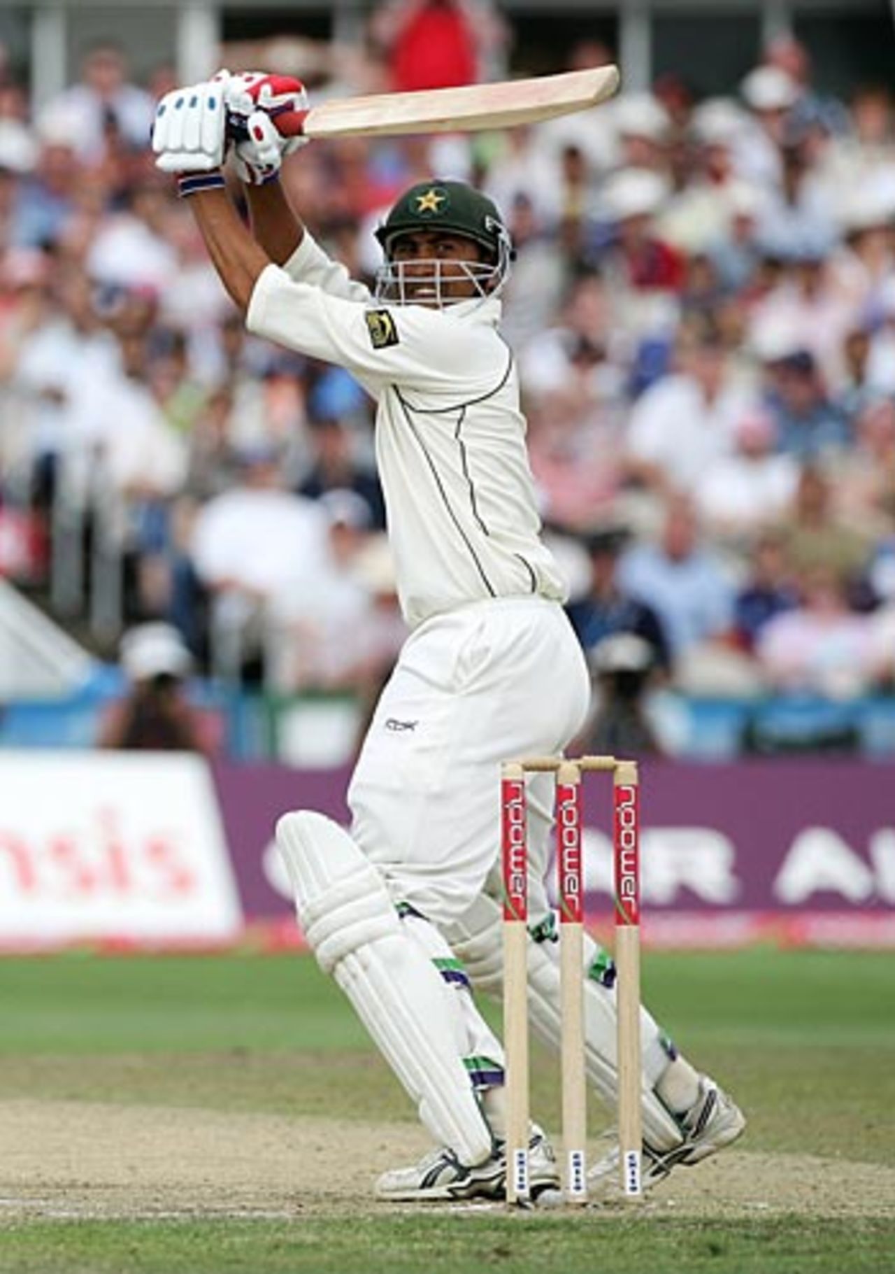 Younis Khan uppercuts over fine leg for four, England v Pakistan, 2nd Test, Old Trafford, July 29, 2006