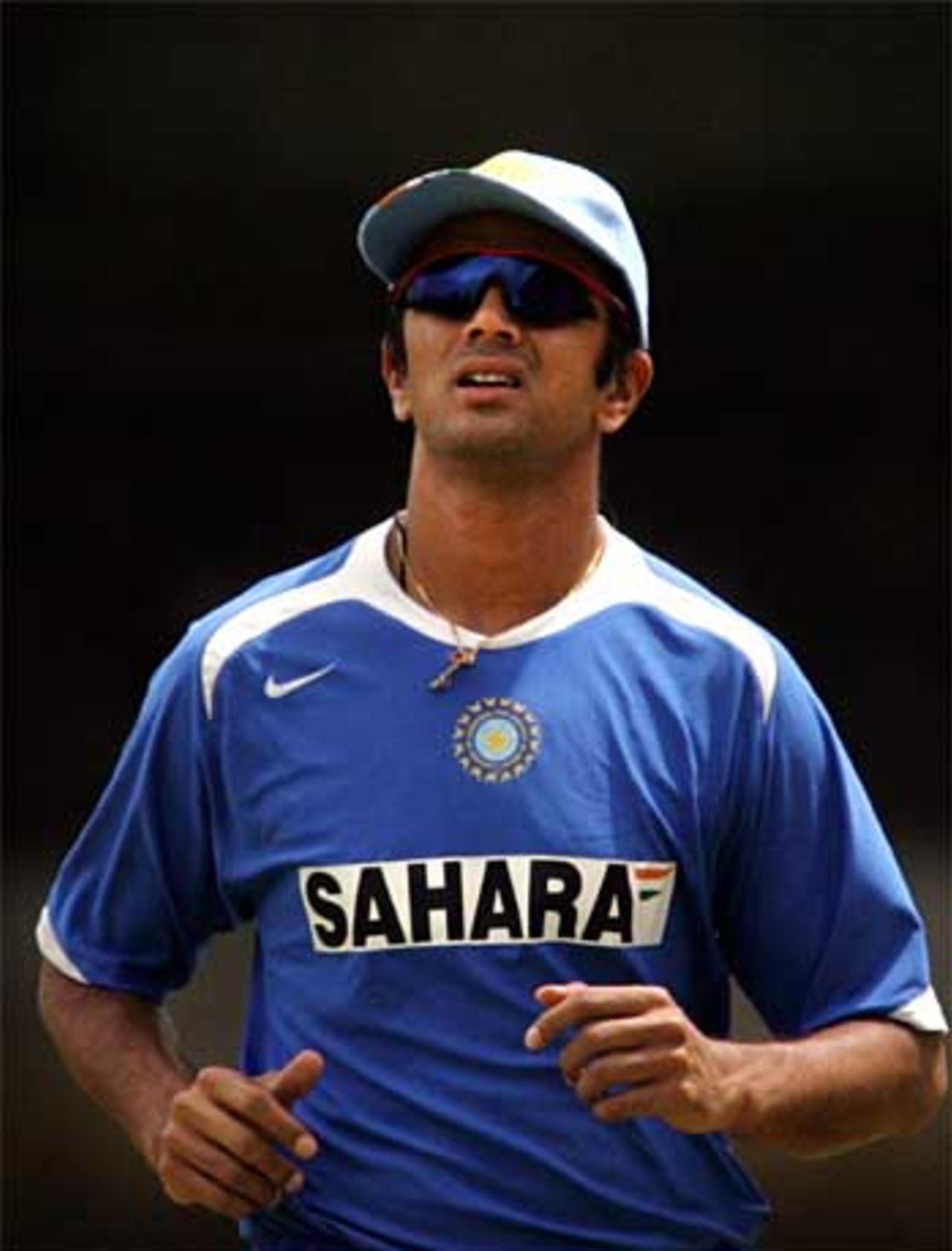 Rahul Dravid limbers up during India's practice in a ten-day training camp ahead of the tri-series with Sri Lanka and South Africa