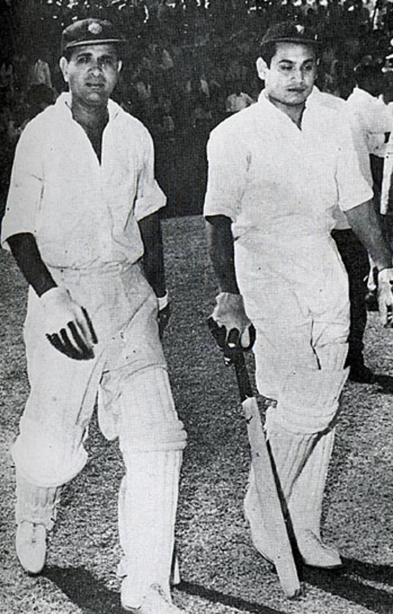 Pankaj Roy and Vinoo Mankad resume their record partnership, India v New Zealand, 5th Test, Madras, January 7, 1956