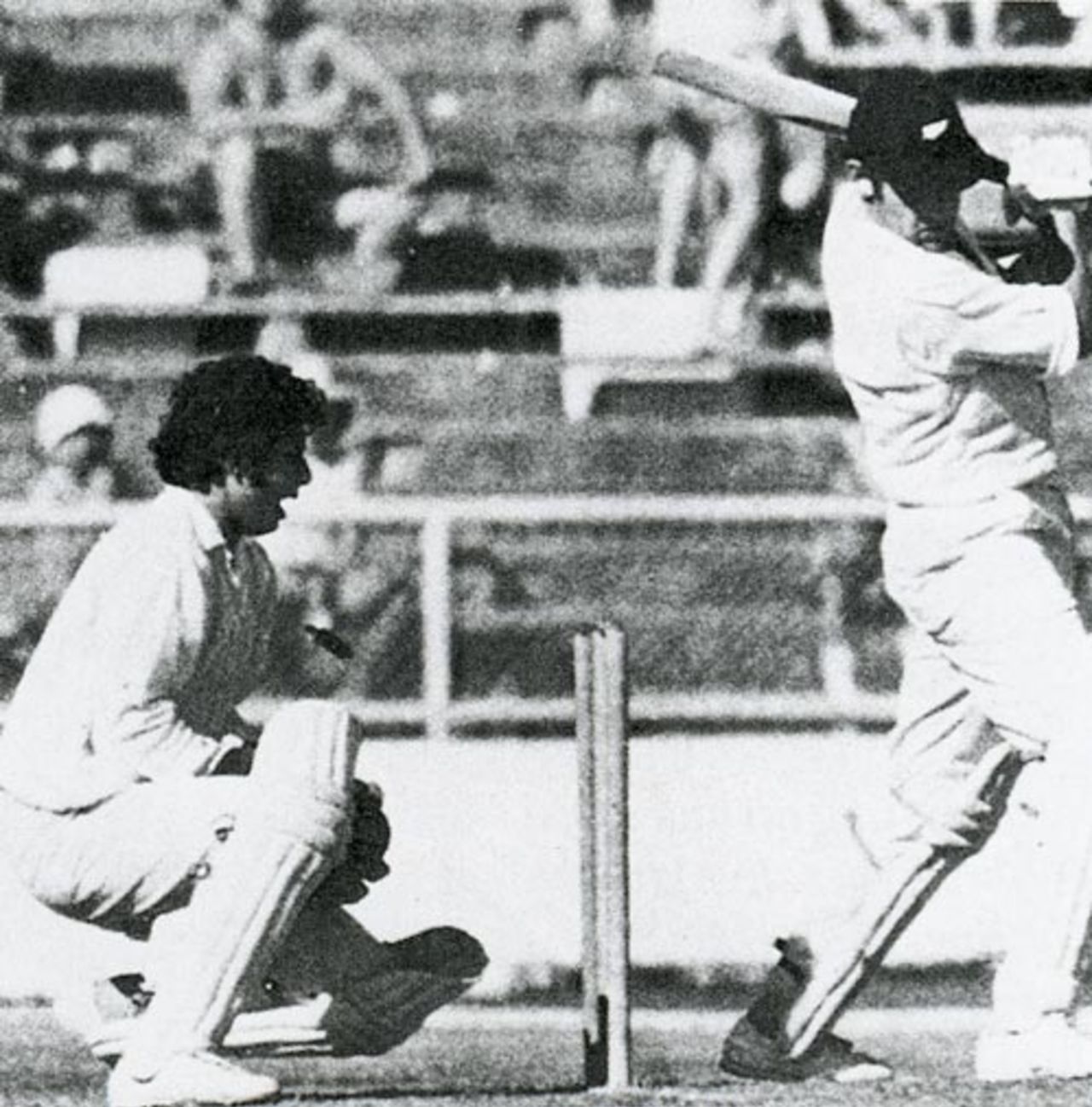 Brian Hastings is bowled to end the Test record 10th-wicket stand of 151, New Zealand v Pakistan,  Auckland, February 17, 1973 
