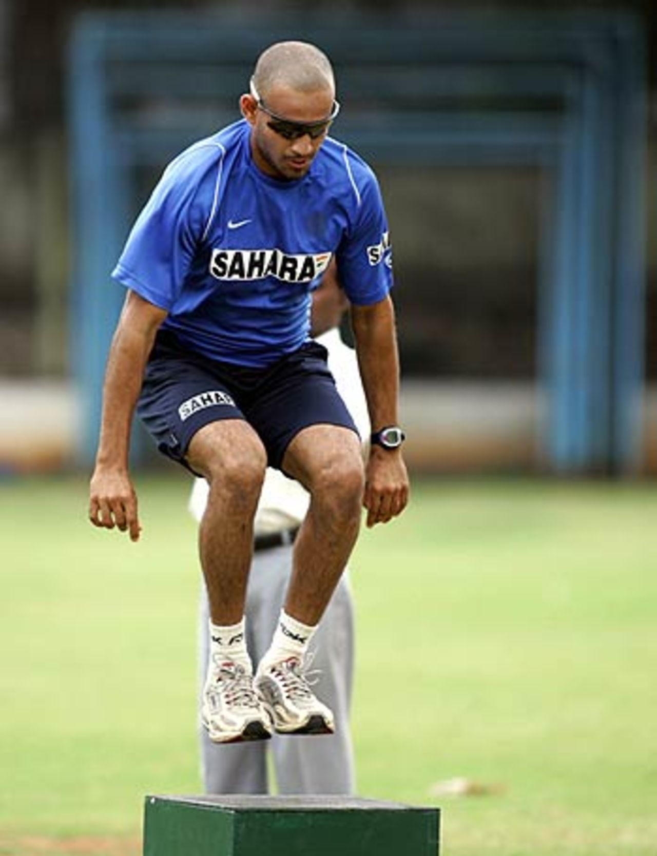 Irfan Pathan trains at the National Cricket Academy, Bangalore, August 1, 2006