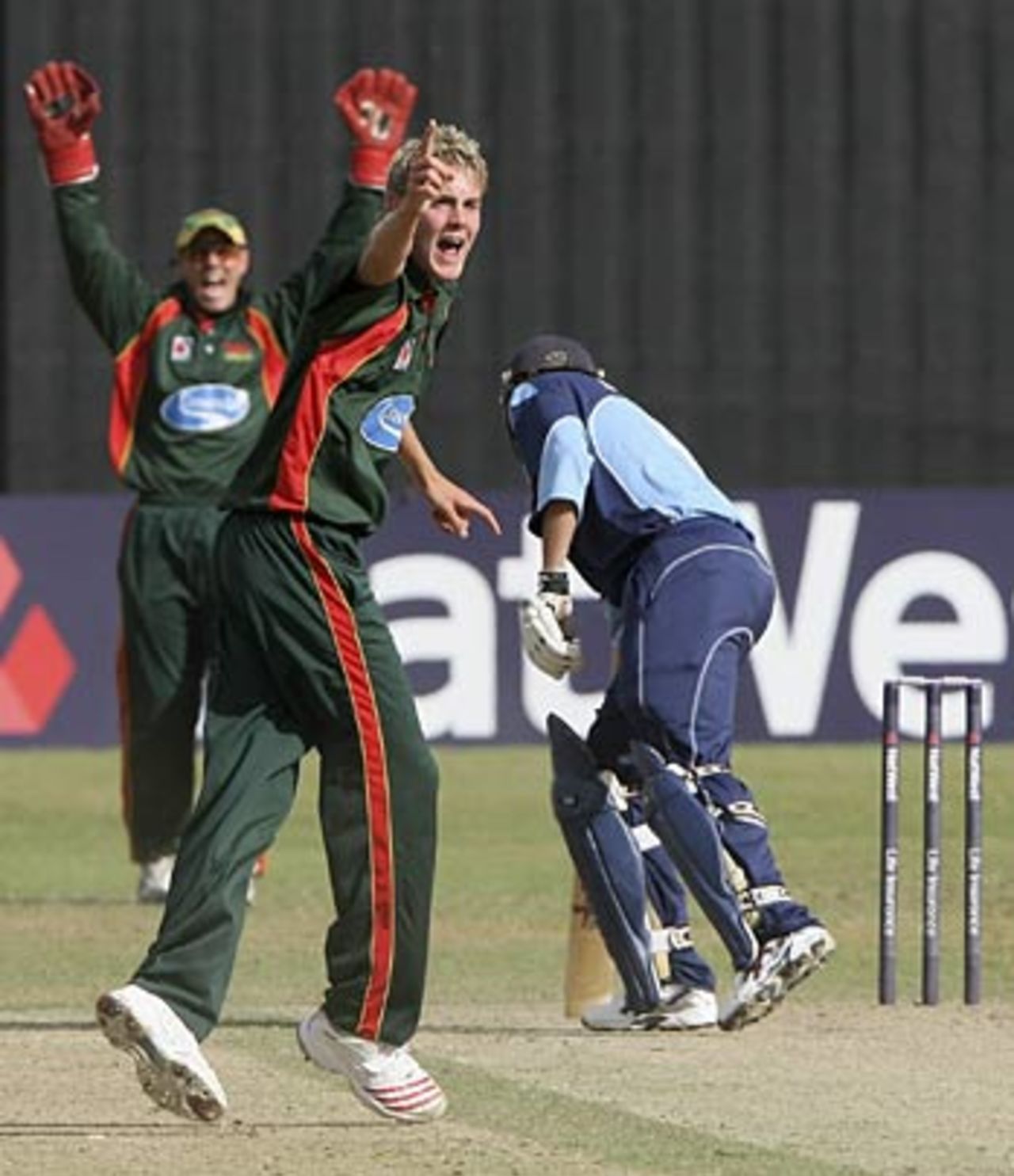 Stuart Broad appeals against Alex Gidman, Gloucestershire v Leicestershire, Pro40, Cheltenham, August 1, 2006