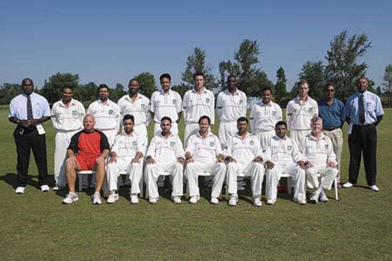 Team Canada, Back Row - Umpire Courtney Young (Cayman Islands), Sunil Dhaniram, Puvendran Ravishankar (Ravi), Don Maxwell, Umar Bhatti, Geoff Barnett, Henry Osinde, Naresh Patel, Stewart Heaney, Mike Henry (Team Manager), Umpire Roger Dill (Bermuda), Front Row - Andy Pick (National Coach), Ashish Bagai, Haninder Dhillon, John Davison (Captain), Qaiser Ali, Pubudu Dassanayake, Dan Kiesel (physio), Intercontinental Cup Kenya v Canada, July 29,30,31,August 1 2006