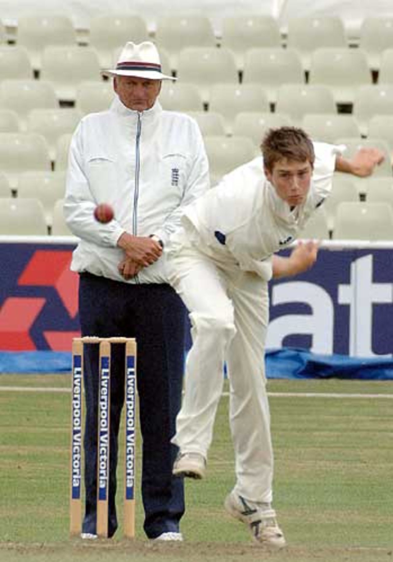 Chris Woakes bowls on his Warwickshire debut as he starts with two wickets in his first spell, Warwickshire v West Indies A, Tour Match, Edgbaston, August 2, 2006