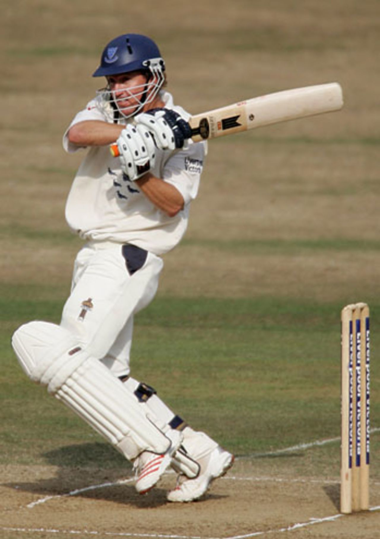 Murray Goodwin leans into one on his way to a hundred, Sussex v Lancashire, County Championship, Hove, August 4, 2006
