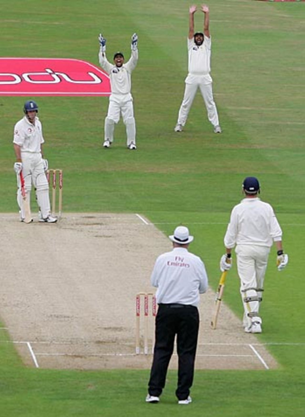 Darrell Hair turns down an appeal for Andrew Strauss's wicket, England v Pakistan, 3rd Test, Headingley, August 4, 2006